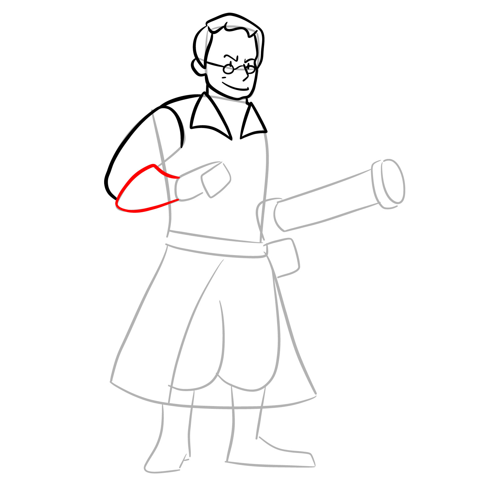 How to draw Medic from FNF Vs Mann Co - step 13