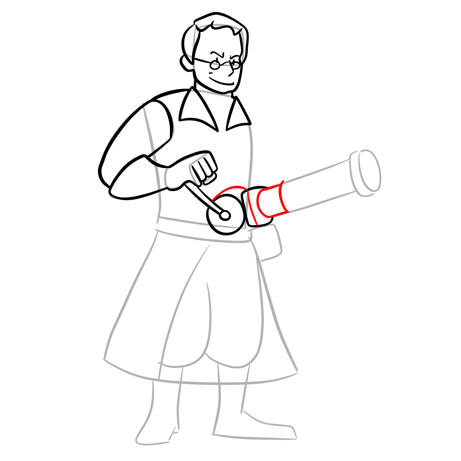 How to draw Medic from FNF Vs Mann Co - step 18