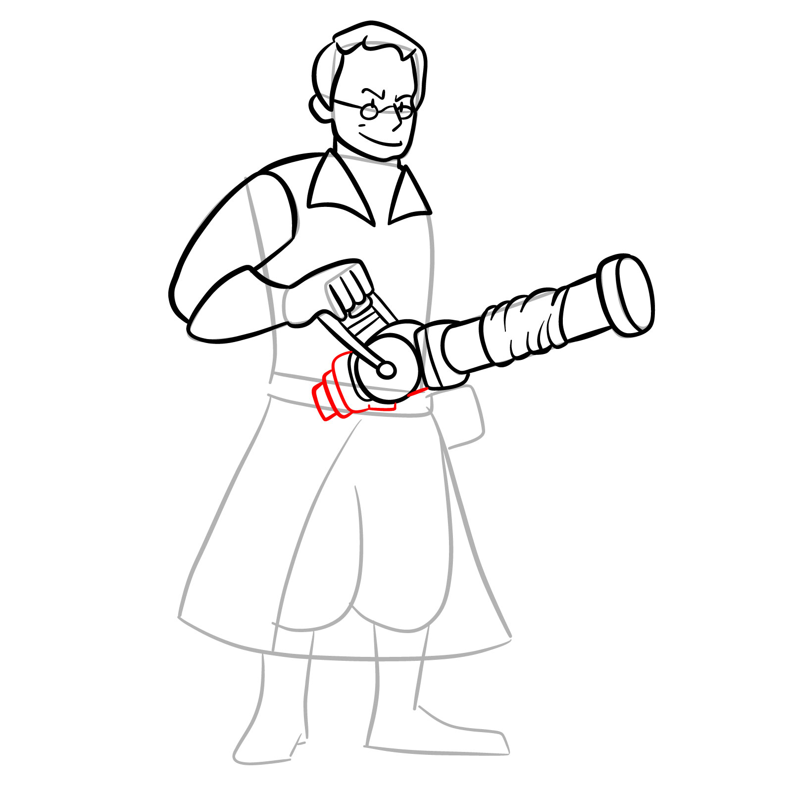 How to draw Medic from FNF Vs Mann Co - step 22