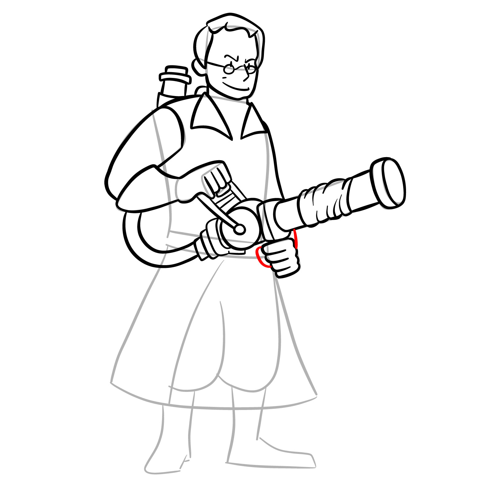 How to draw Medic from FNF Vs Mann Co - step 25