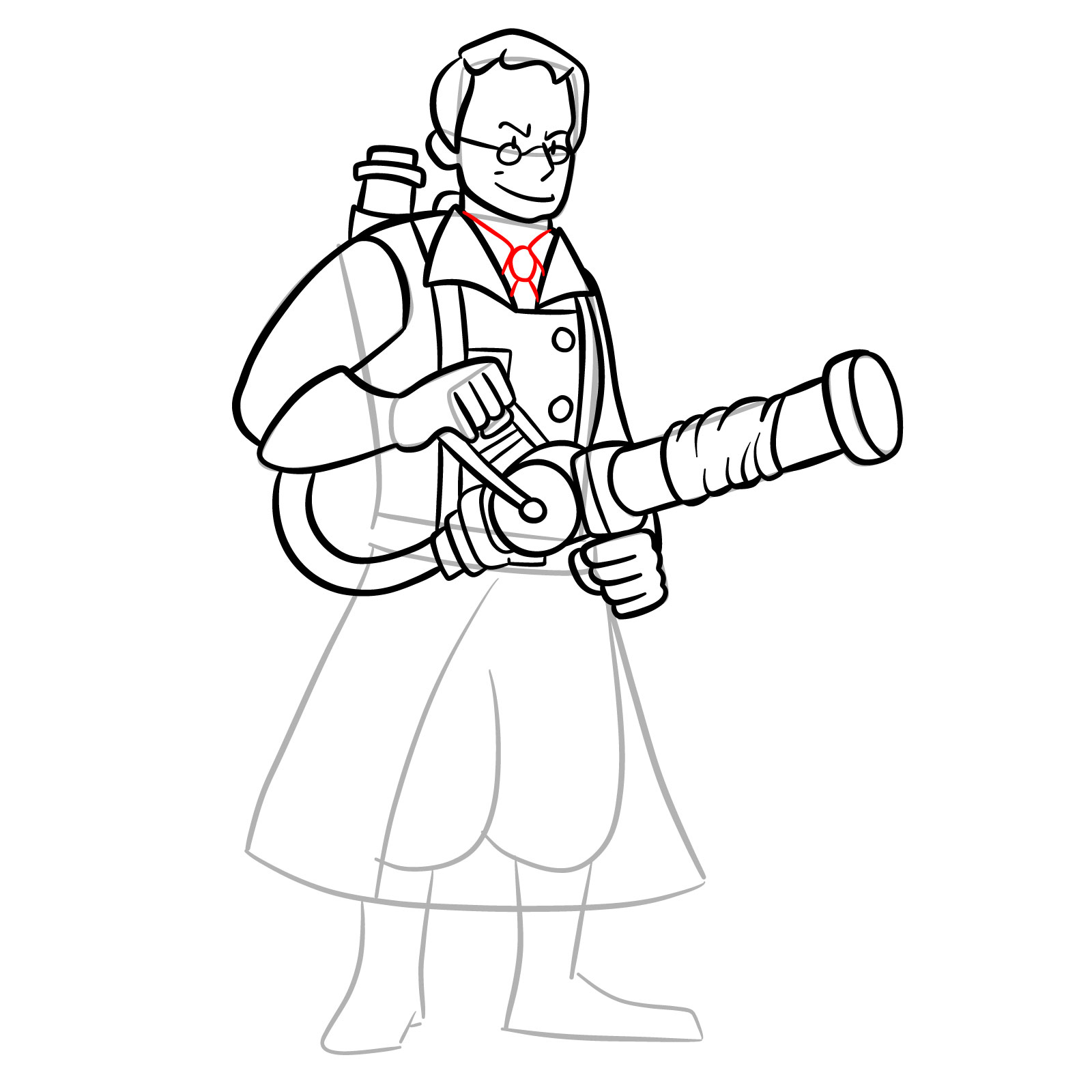 How to draw Medic from FNF Vs Mann Co - step 28