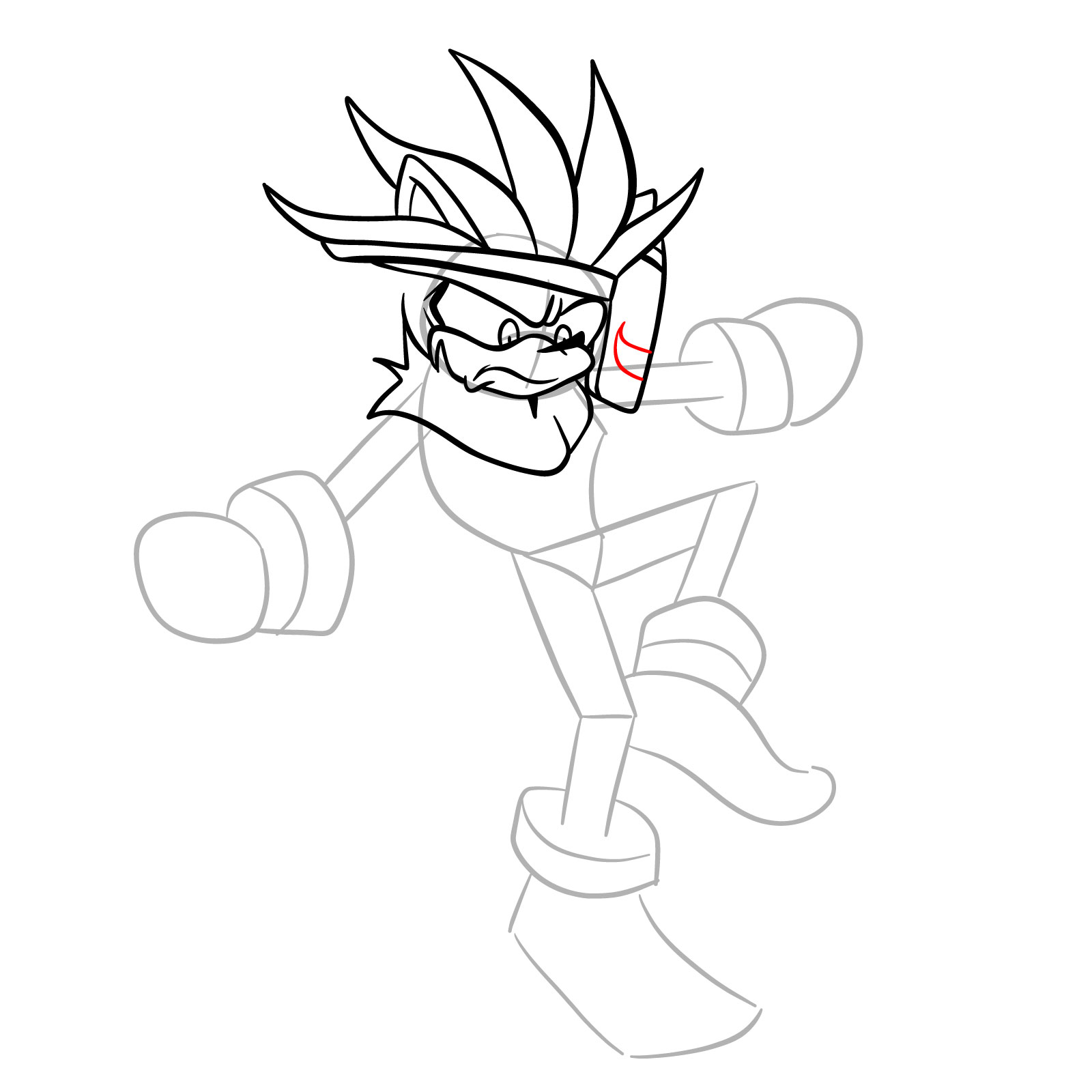 How to draw Silver from FNF Tails Gets Trolled - step 19
