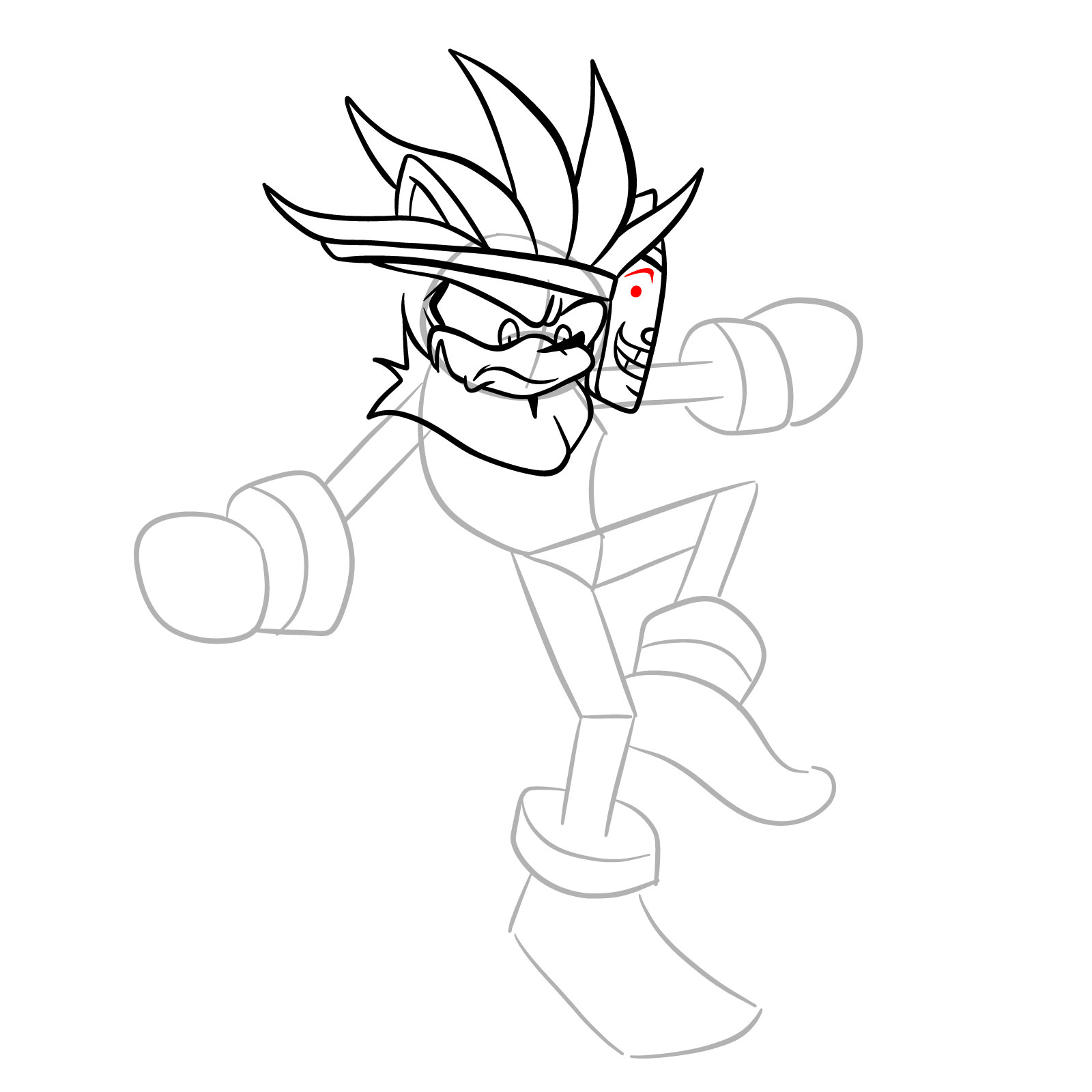 How to draw Silver from FNF Tails Gets Trolled - step 21