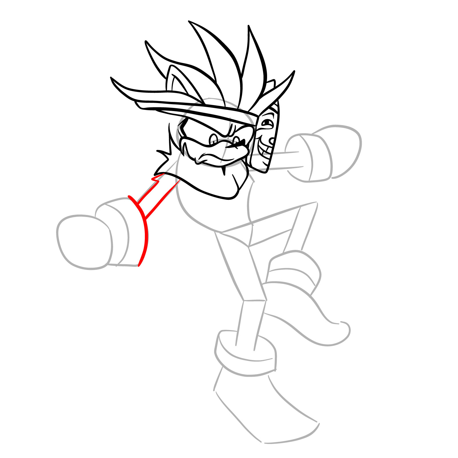How to draw Silver from FNF Tails Gets Trolled - step 23
