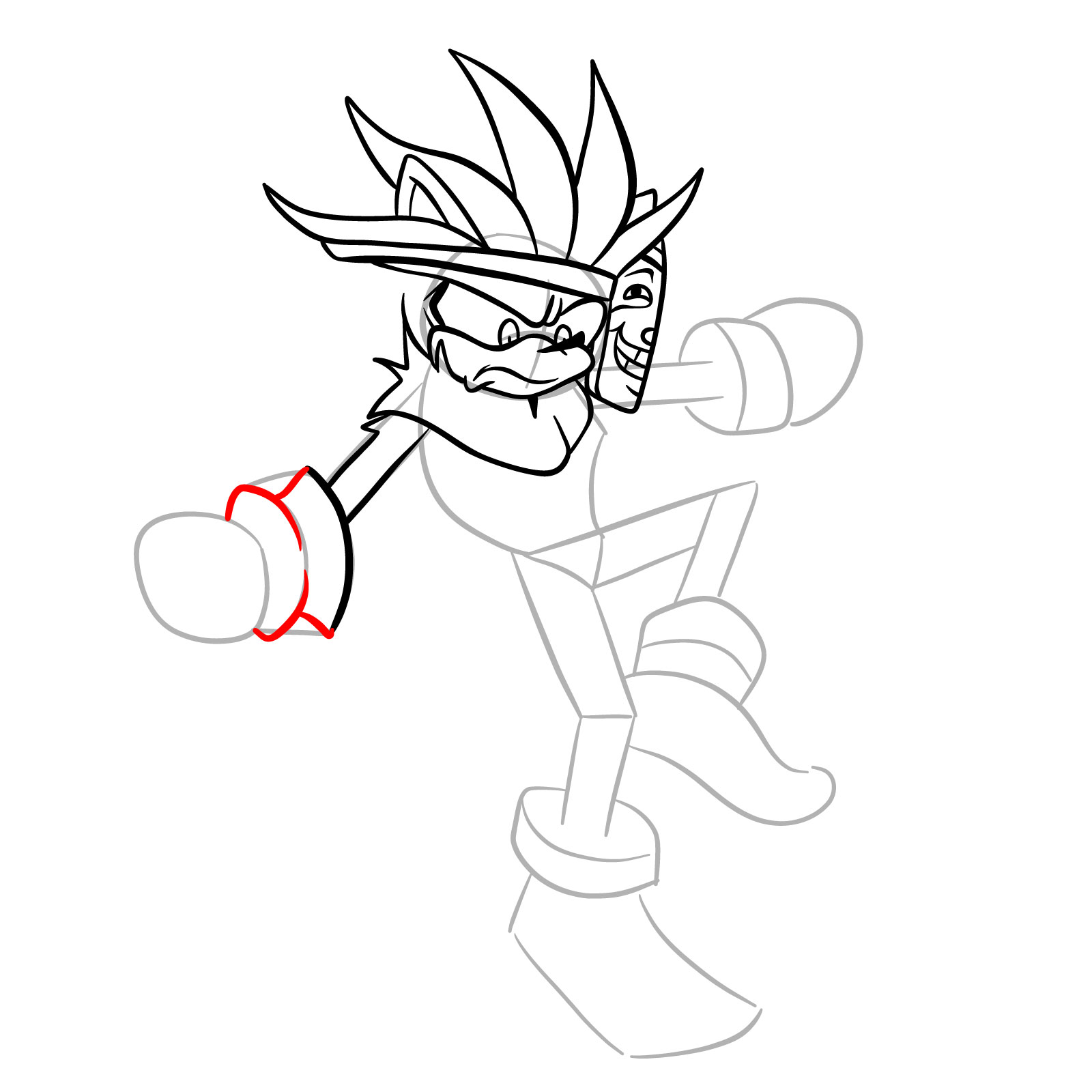 How to draw Silver from FNF Tails Gets Trolled - step 24