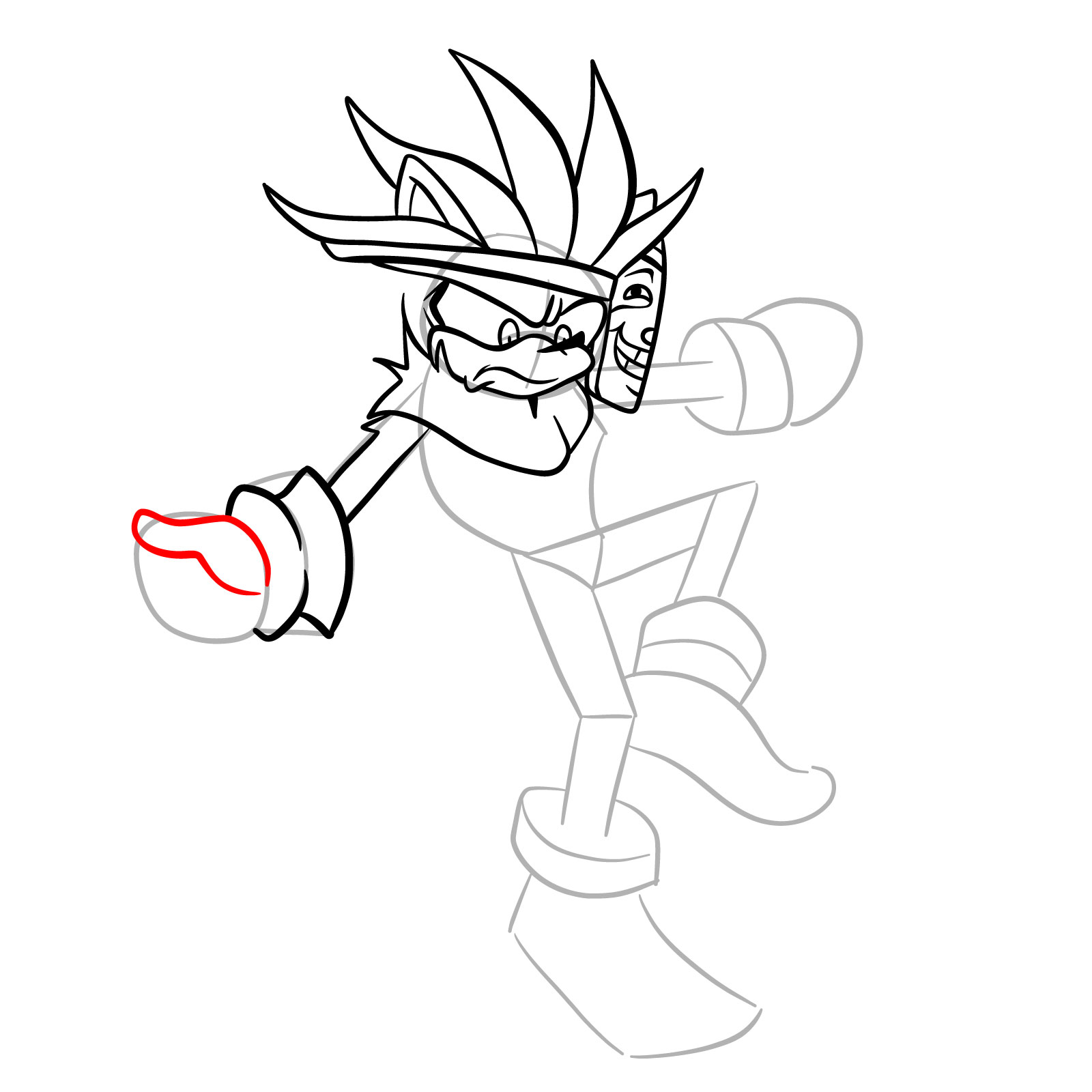 How to draw Silver from FNF Tails Gets Trolled - step 25