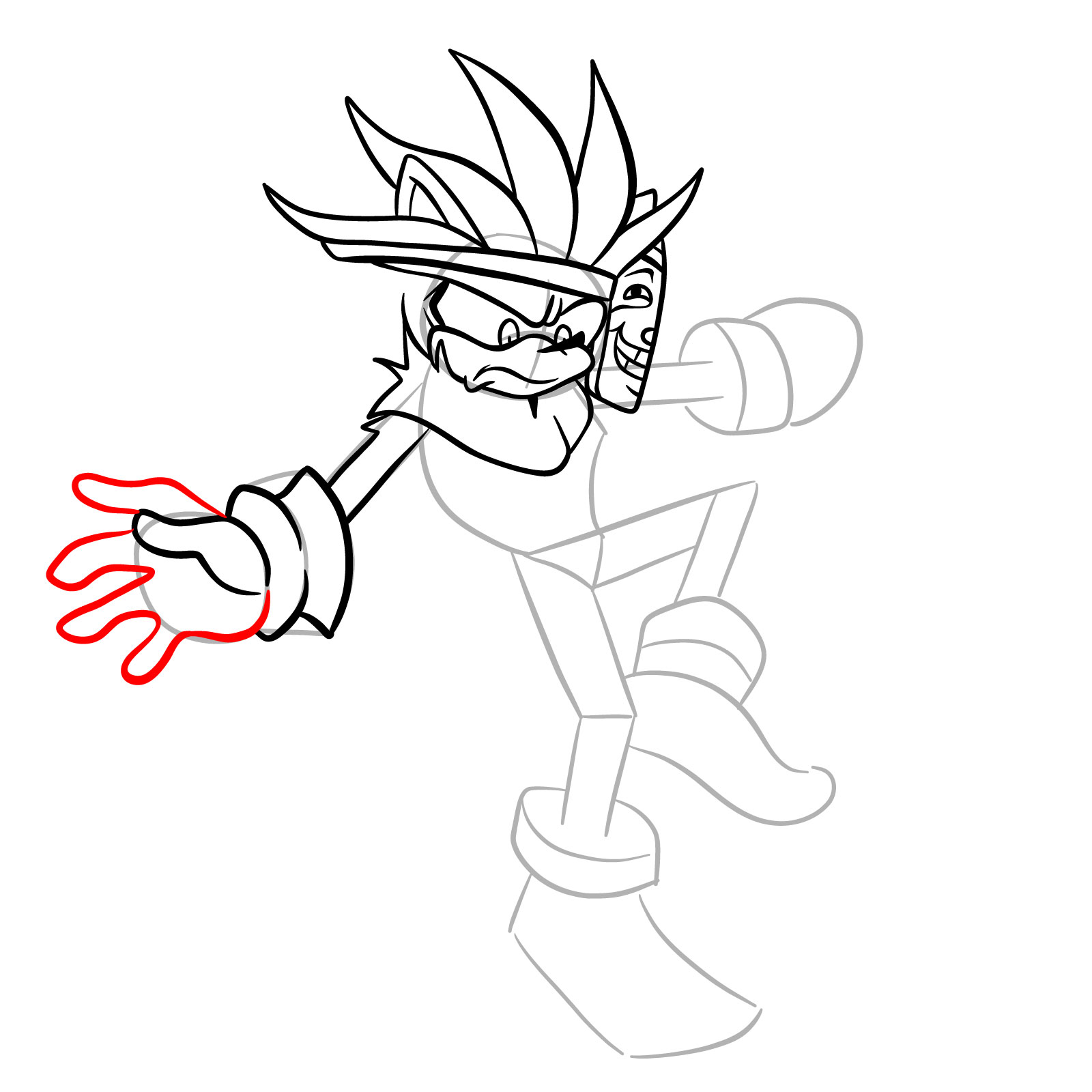 How to draw Silver from FNF Tails Gets Trolled - step 26