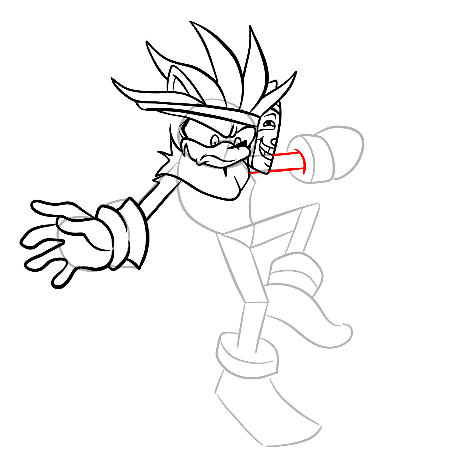 How to draw Silver from FNF Tails Gets Trolled - step 27