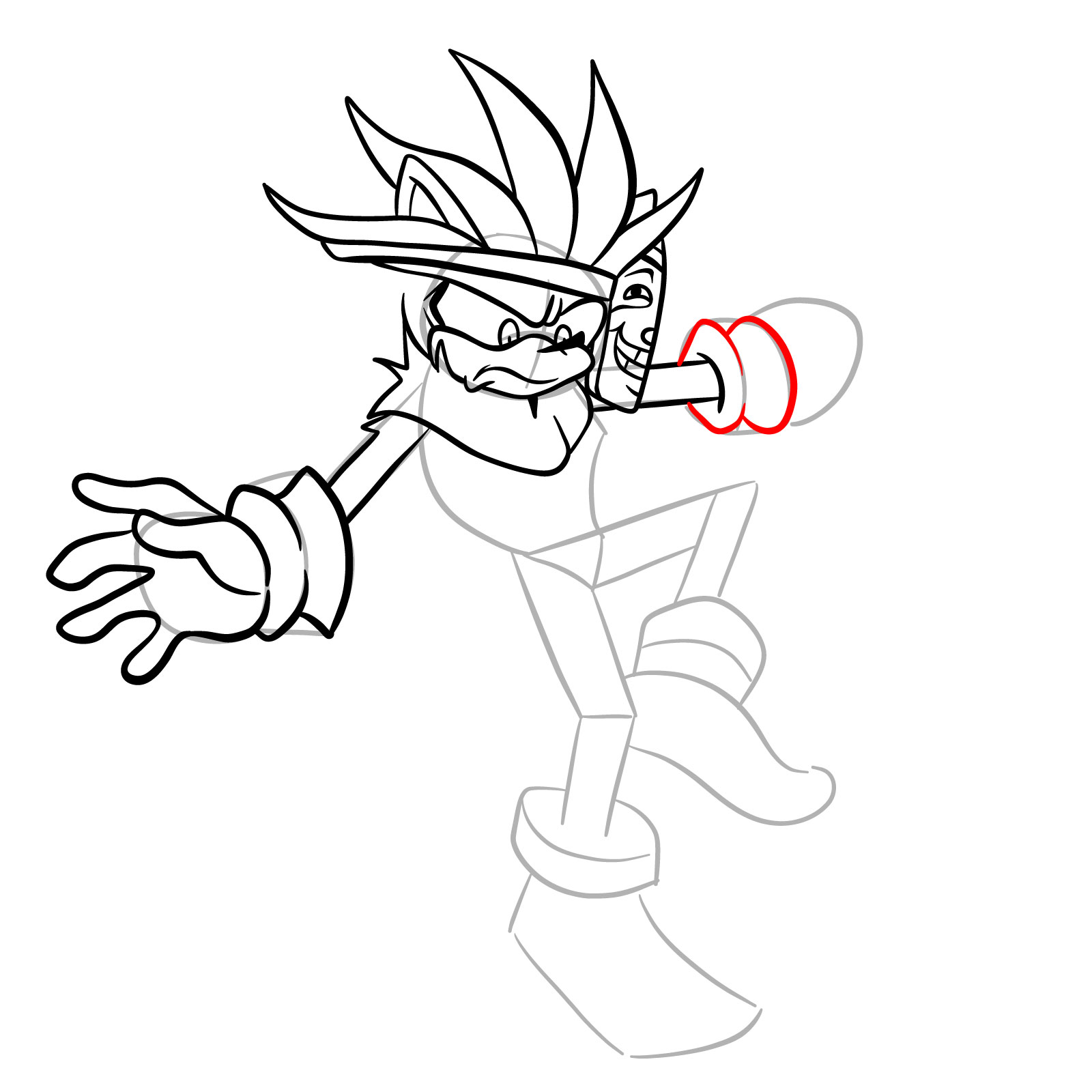 How to draw Silver from FNF Tails Gets Trolled - step 28