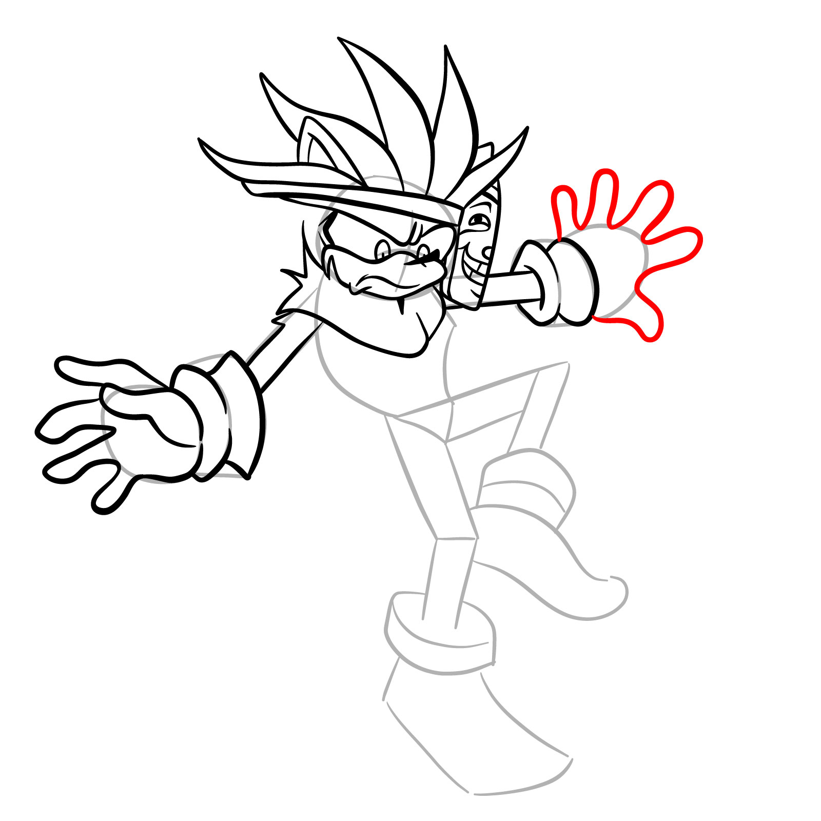 How to draw Silver from FNF Tails Gets Trolled - step 29