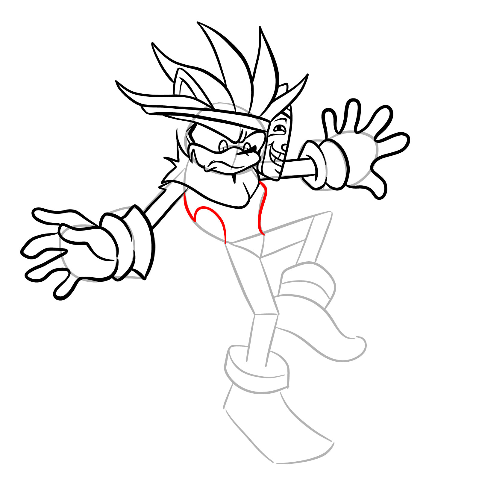 How to draw Silver from FNF Tails Gets Trolled - step 30