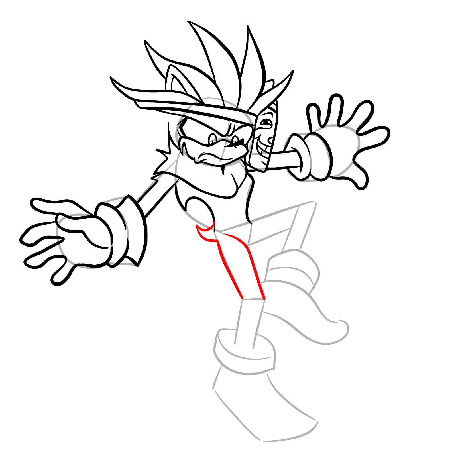 How to draw Silver from FNF Tails Gets Trolled - step 31