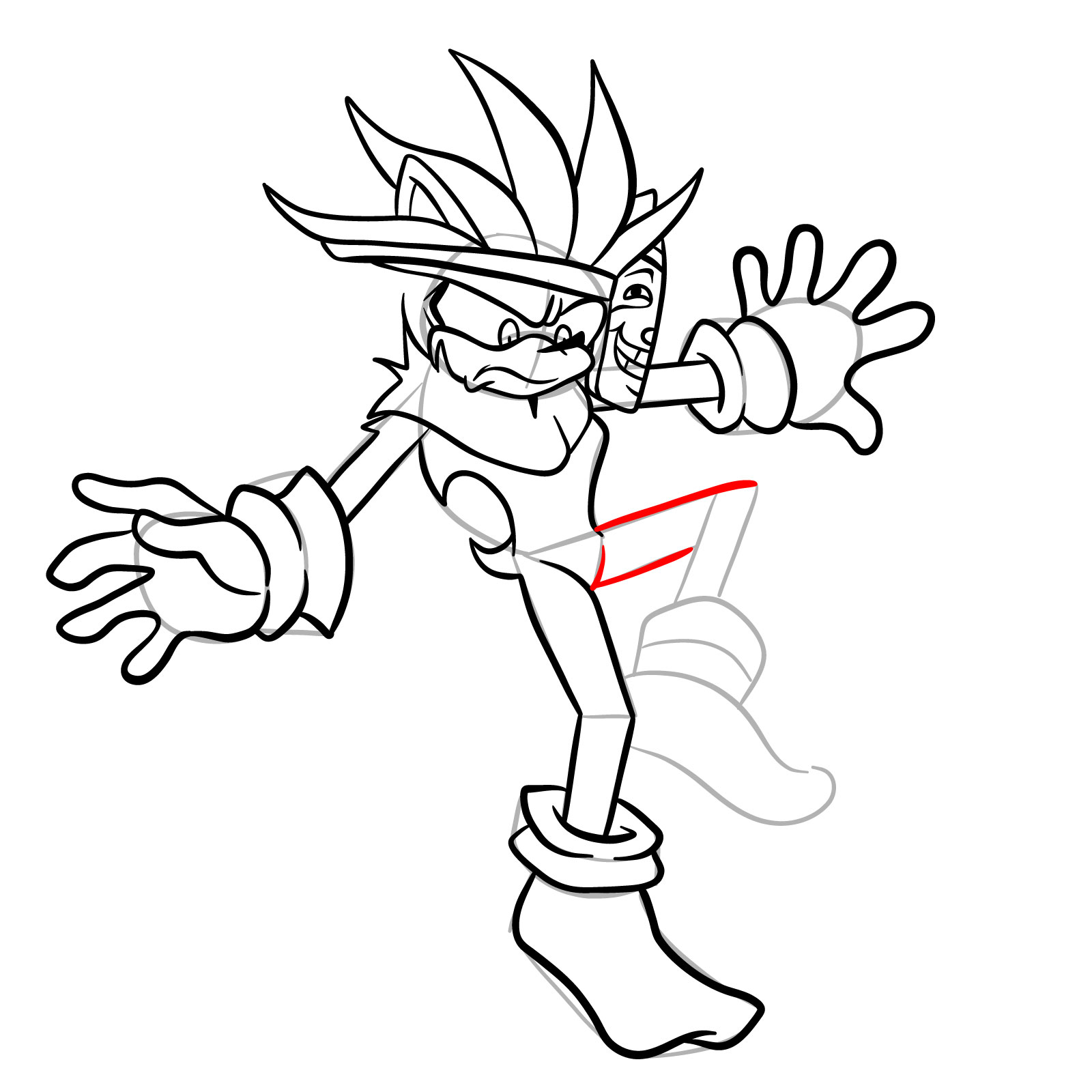 How to draw Silver from FNF Tails Gets Trolled - step 35