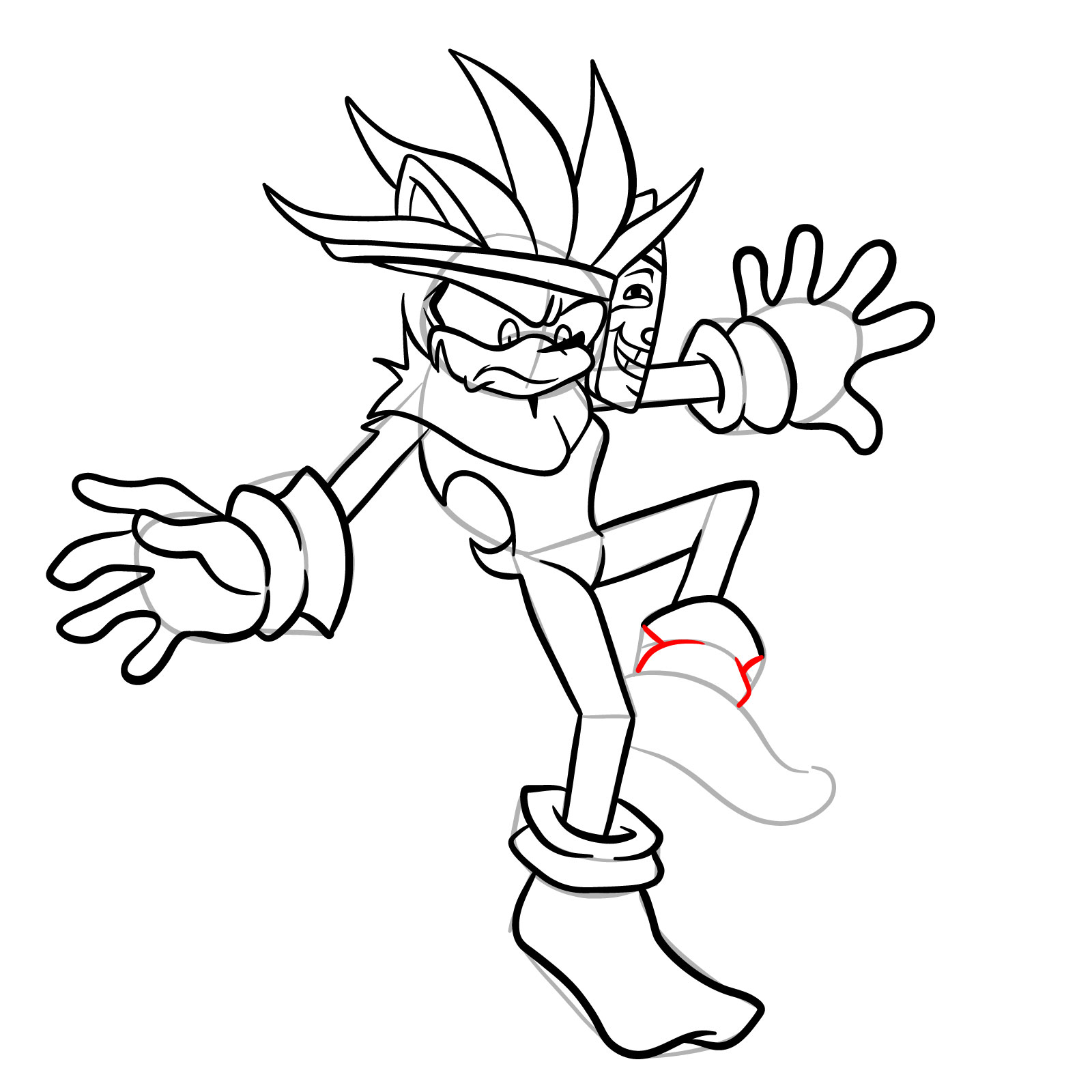 How to draw Silver from FNF Tails Gets Trolled - step 37