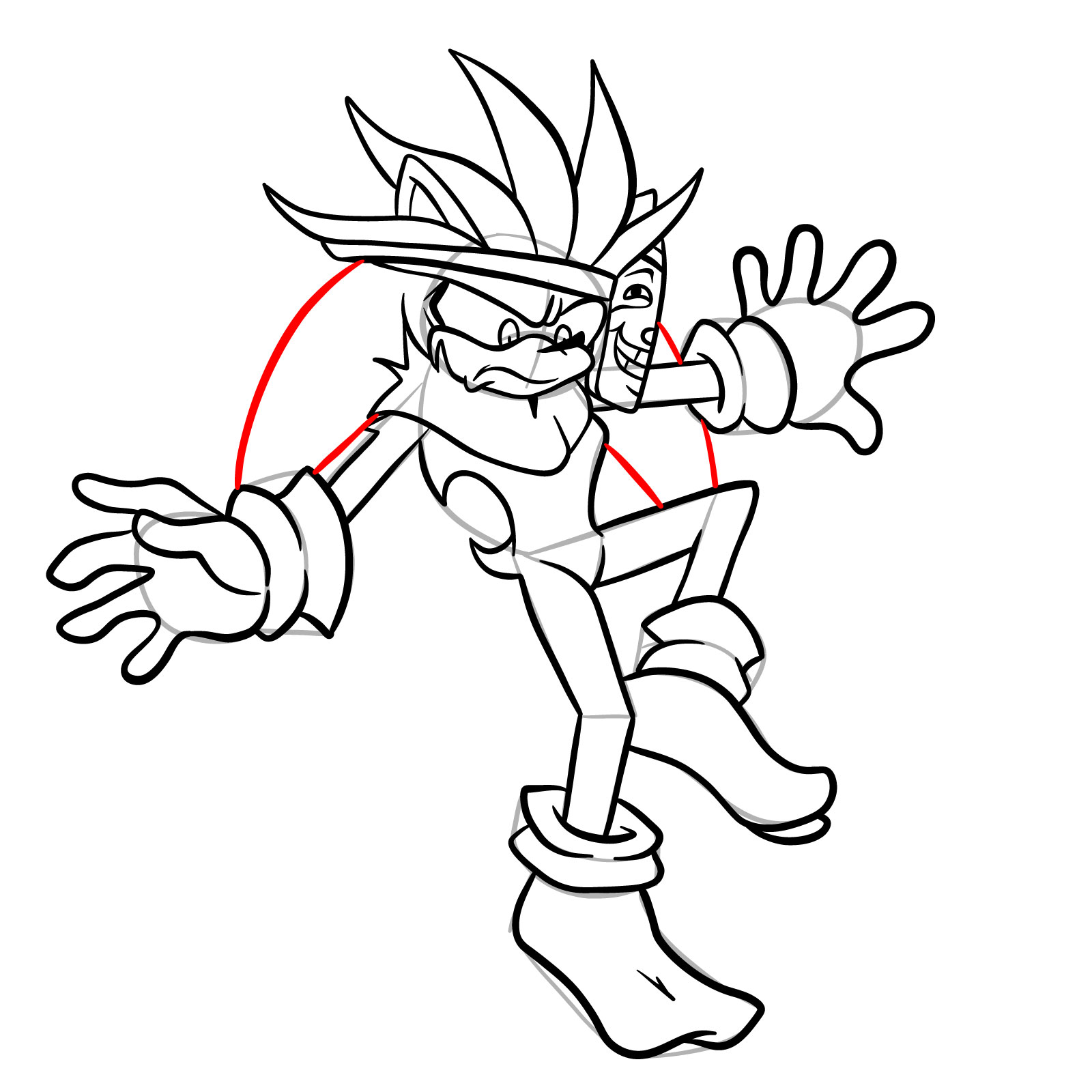 How to draw Silver from FNF Tails Gets Trolled - step 39