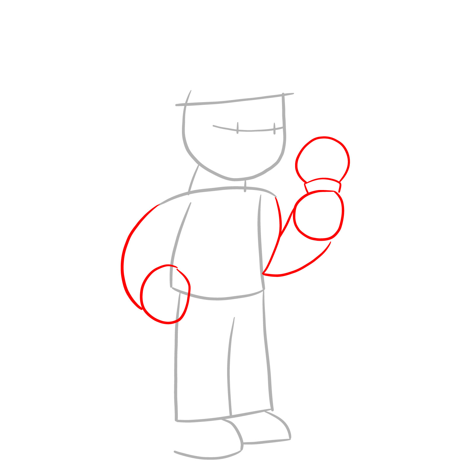 How to draw Tord from FNF - step 03