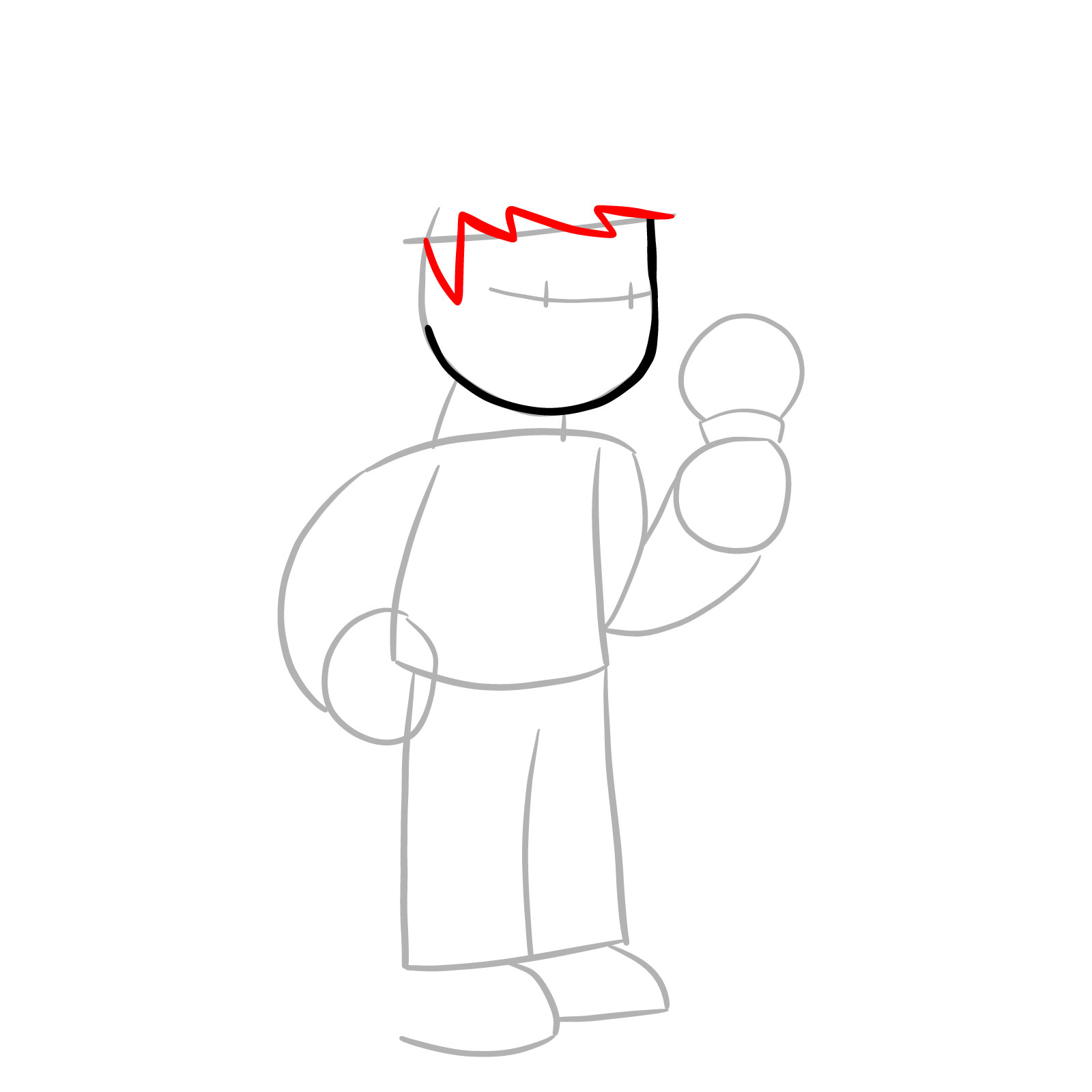 How to draw Tord from FNF - step 05