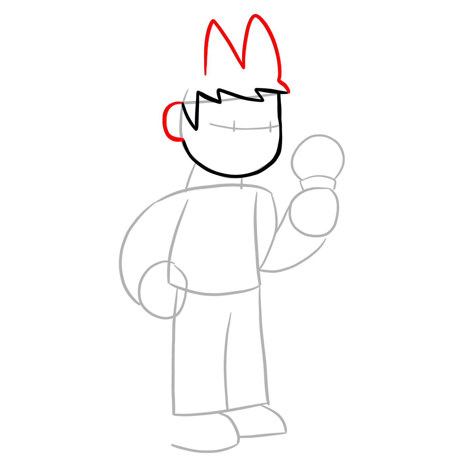 How to draw Tord from FNF - step 06