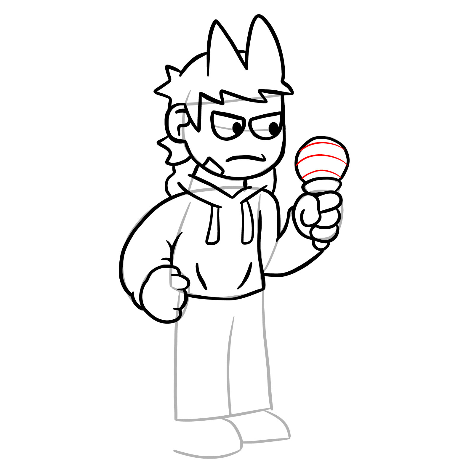 How to draw Tord from FNF - step 20