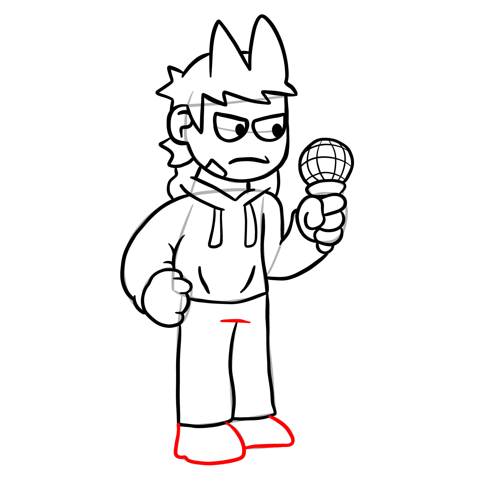 How to draw Tord from FNF - step 23