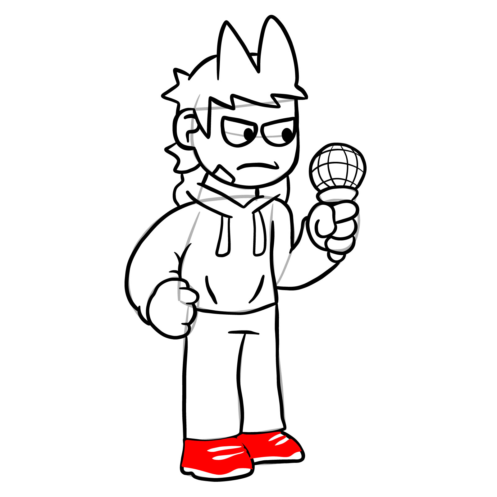 How to draw Tord from FNF - step 24