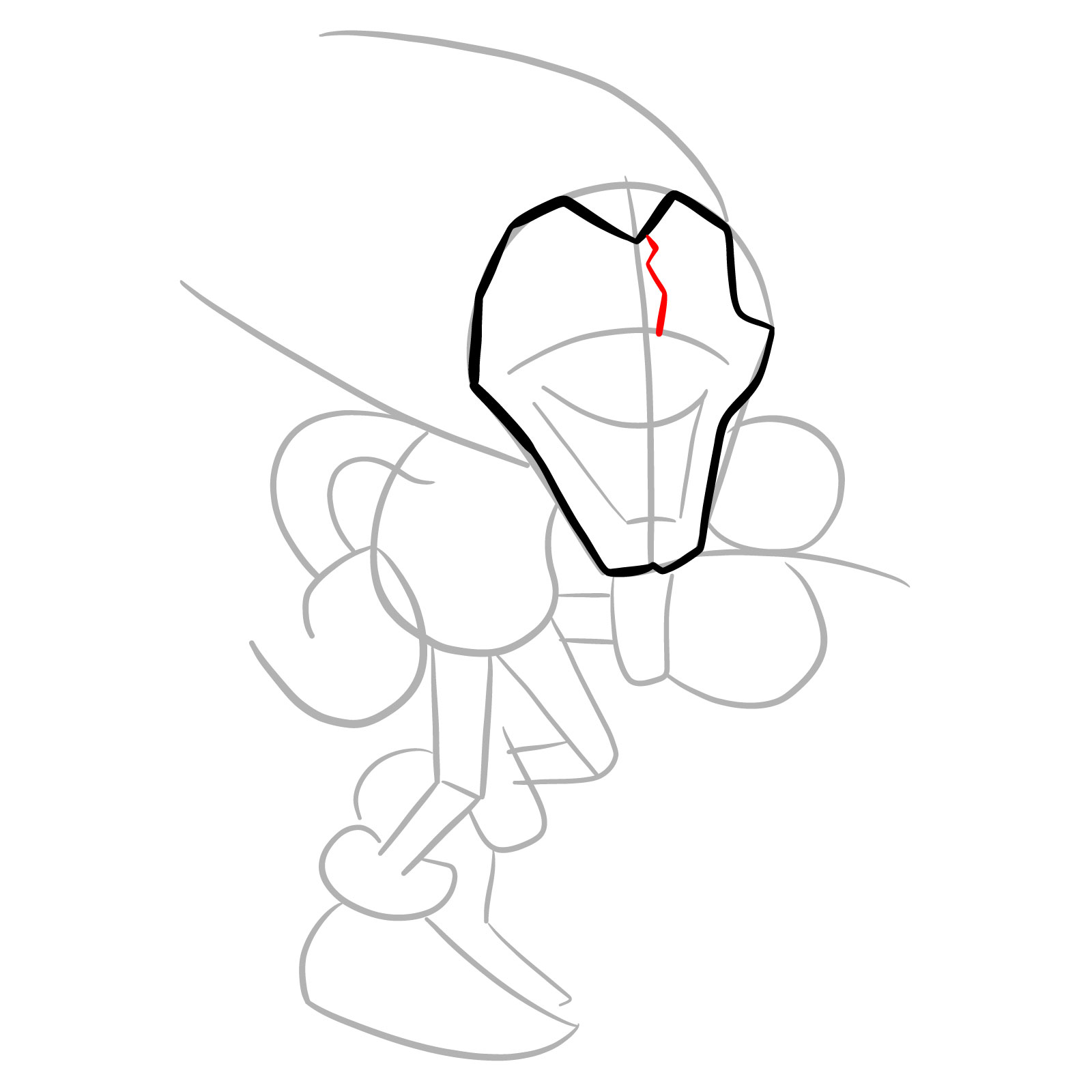 How to draw Majin Sonic (Vs. Sonic.Exe) - step 06
