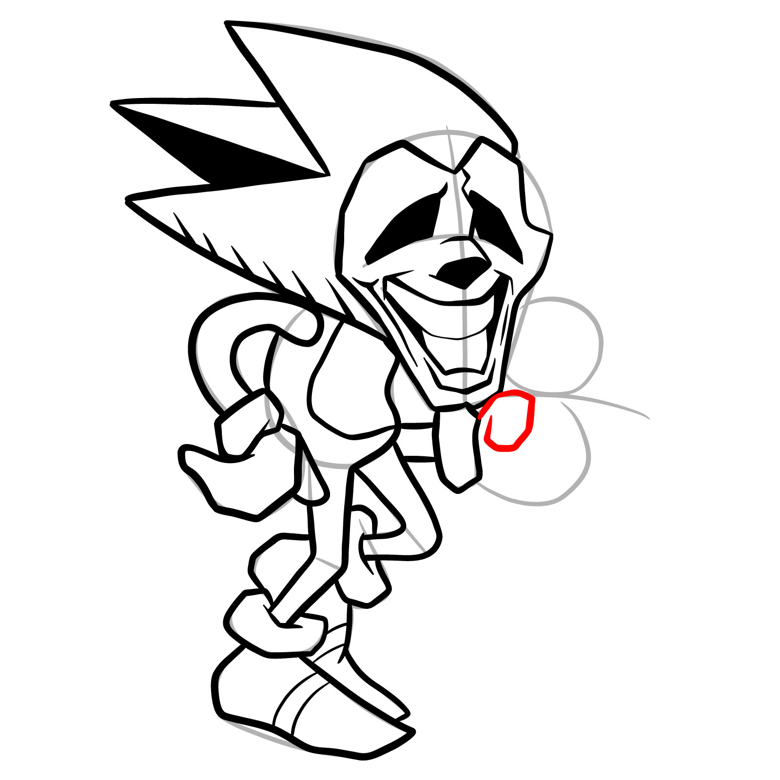 How to draw Majin Sonic (Vs. Sonic.Exe) - step 30