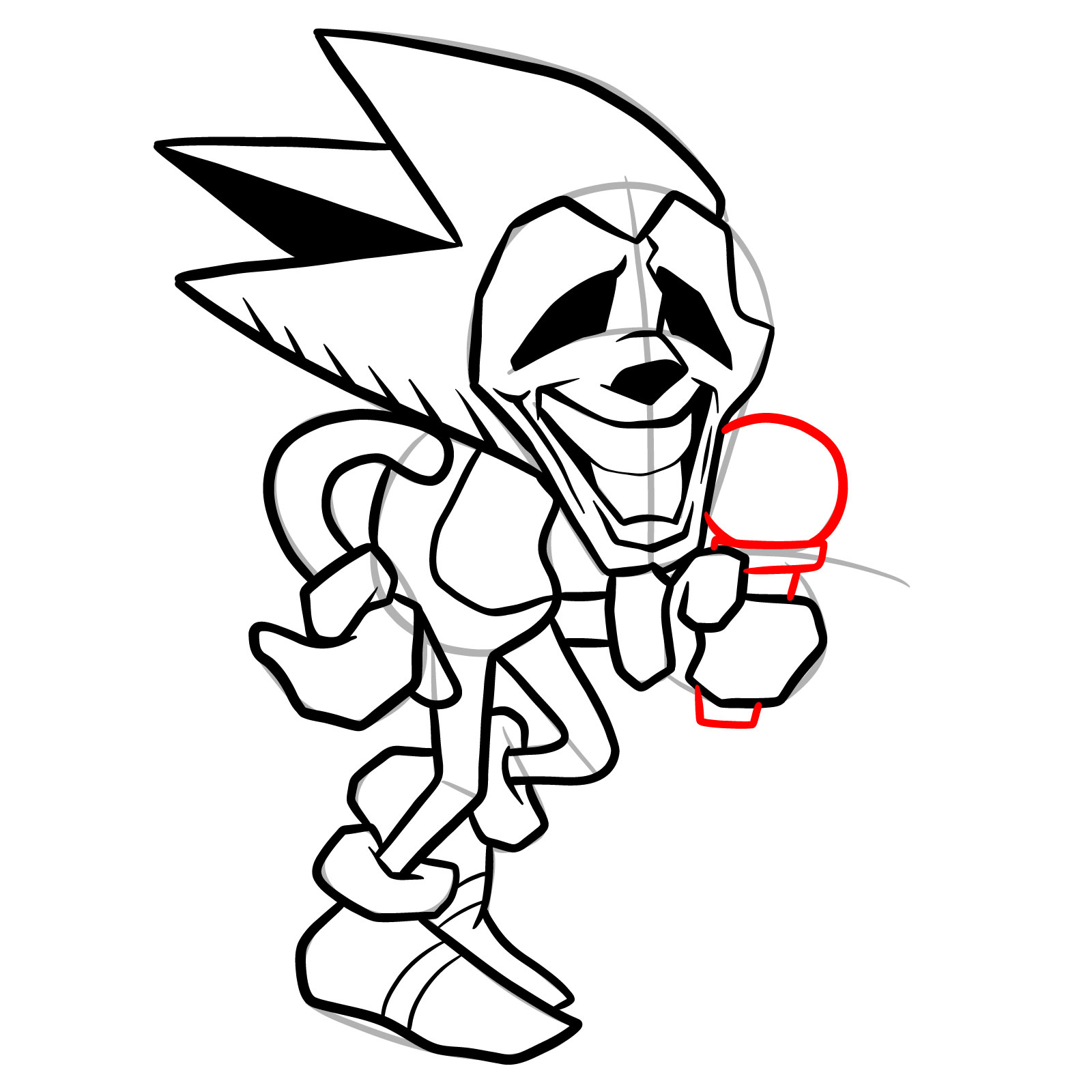 How to draw Majin Sonic (Vs. Sonic.Exe) - step 32