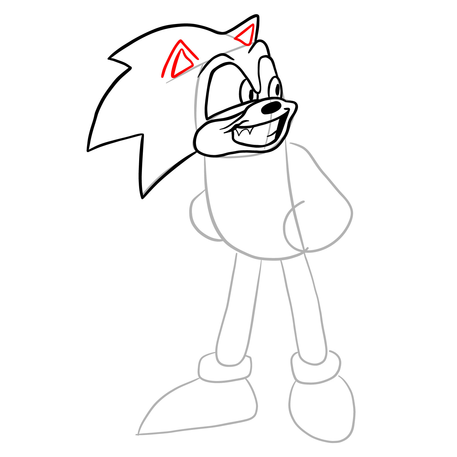 How to draw Drip Super Sonic - step 14