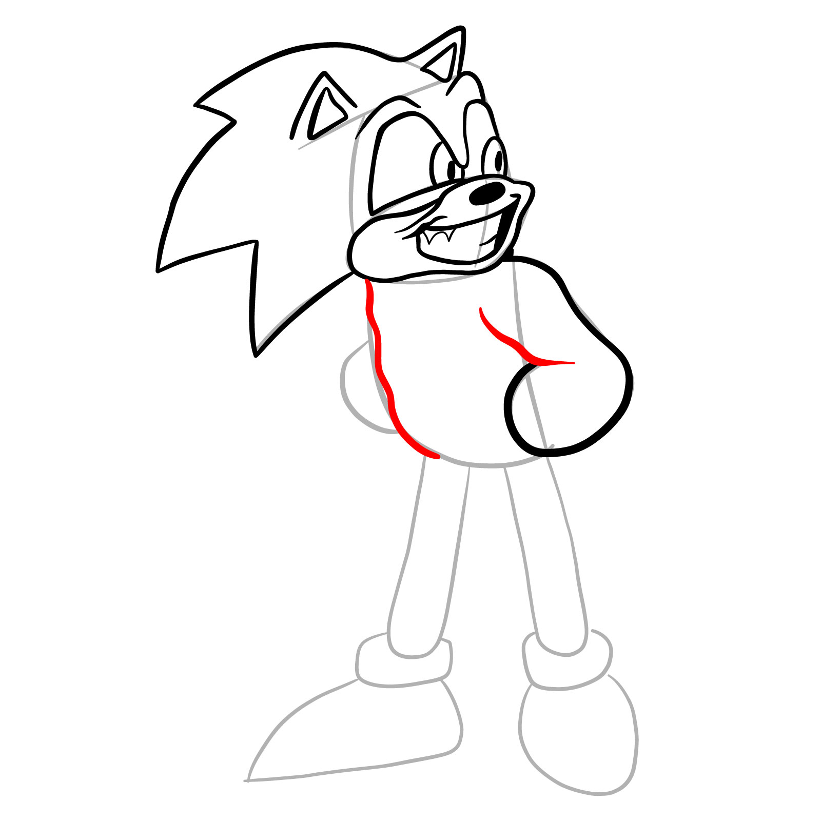 How to draw Drip Super Sonic - step 16