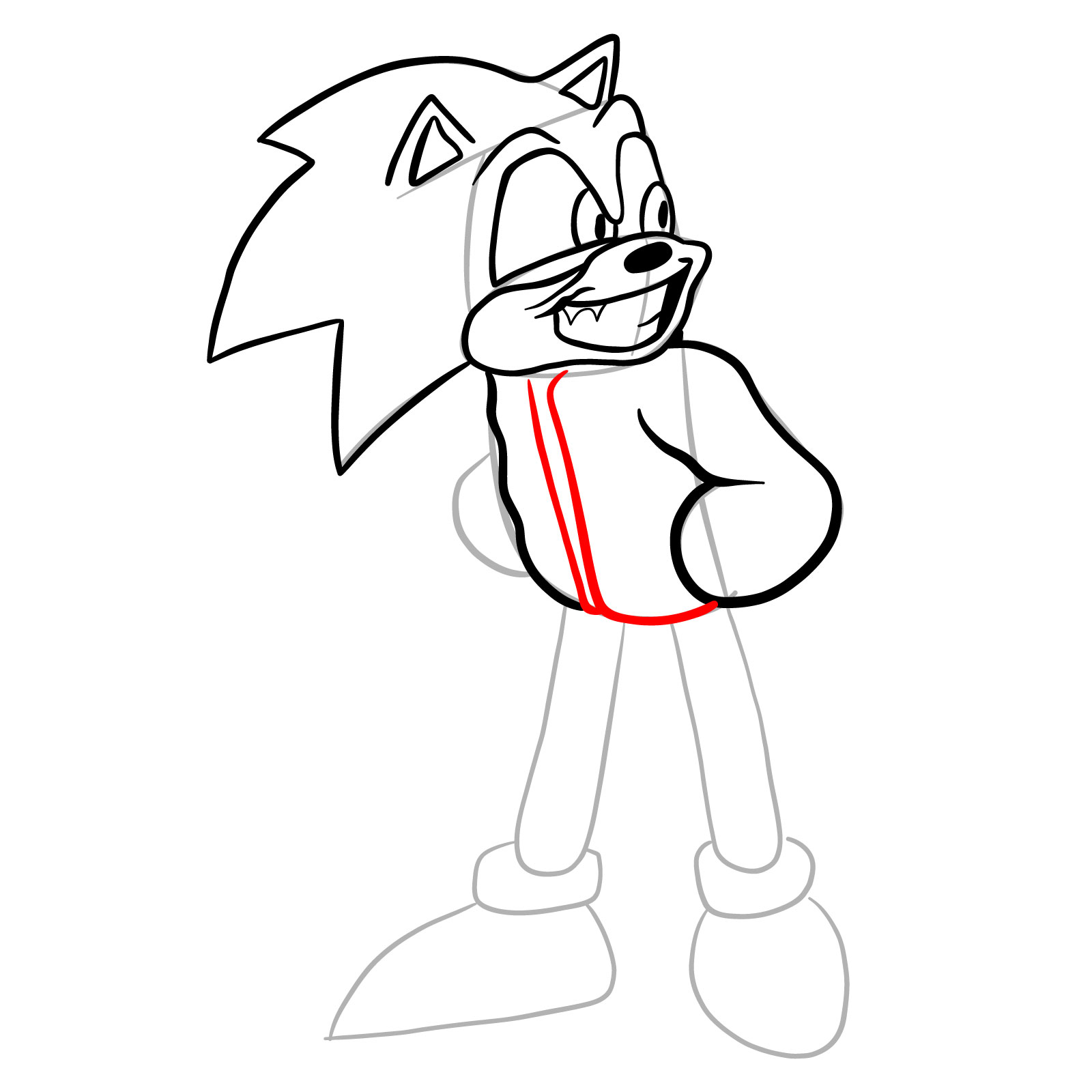 How to draw Drip Super Sonic - step 17