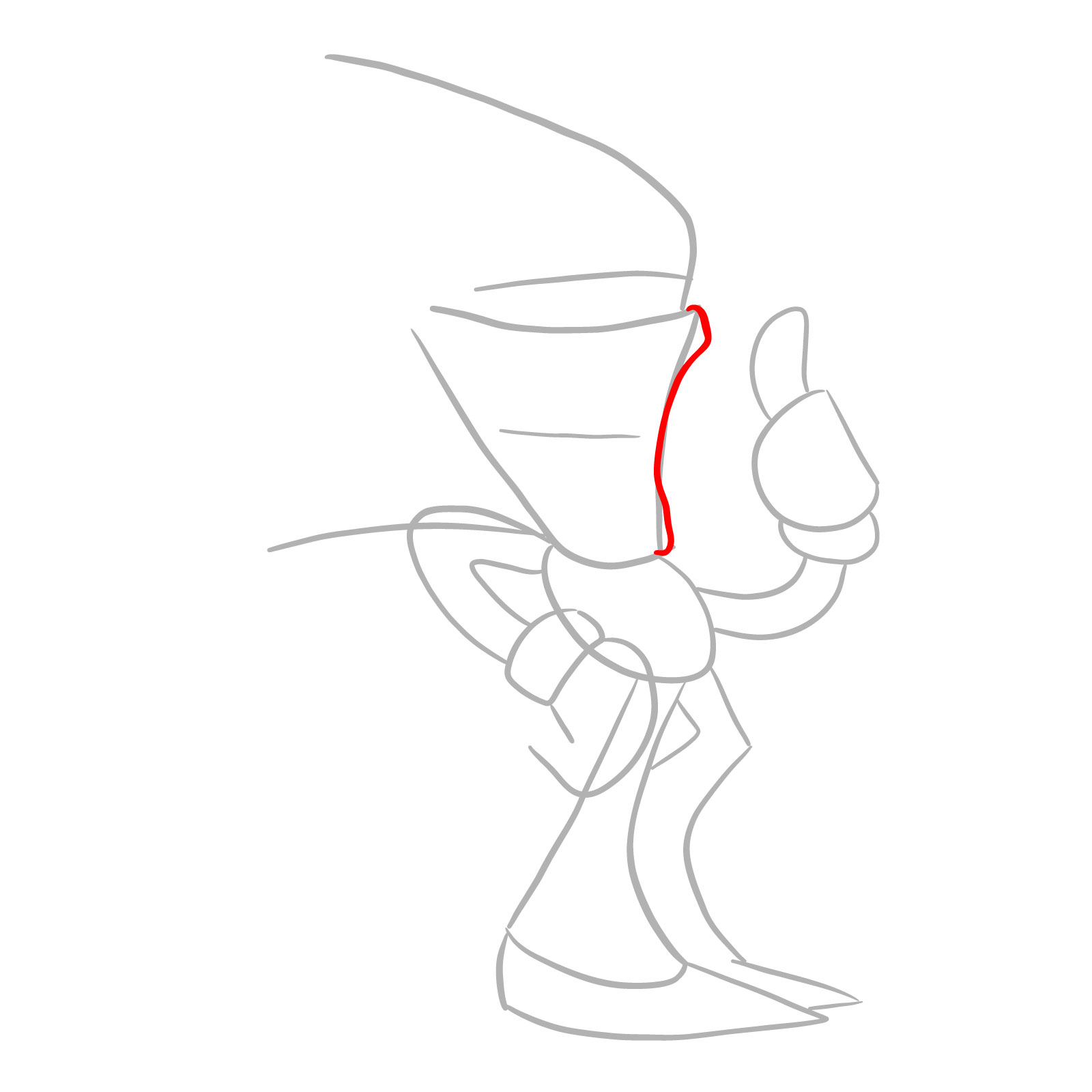 How to draw B3 Majin Sonic - step 04