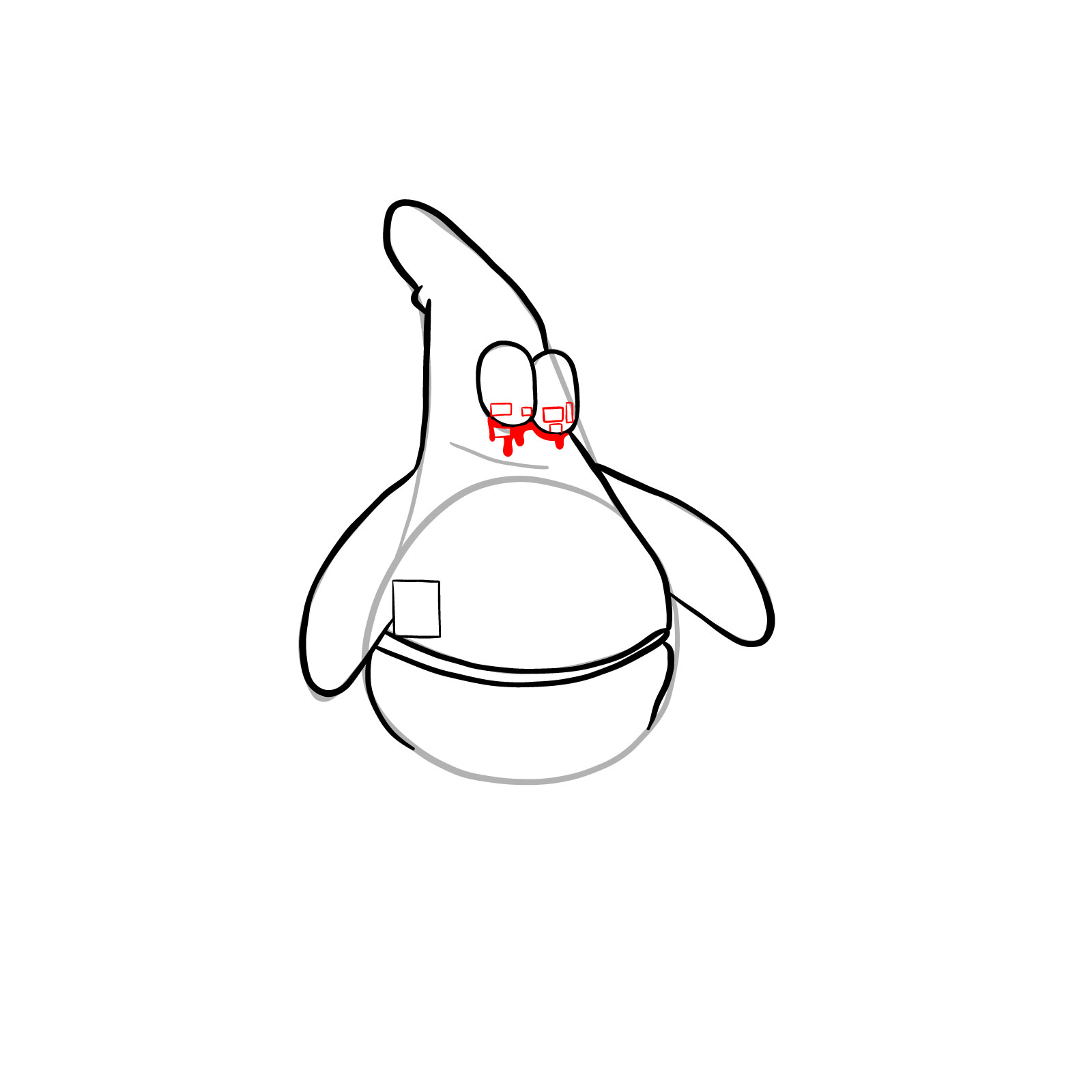 How to draw Corrupted Patrick Star - step 09