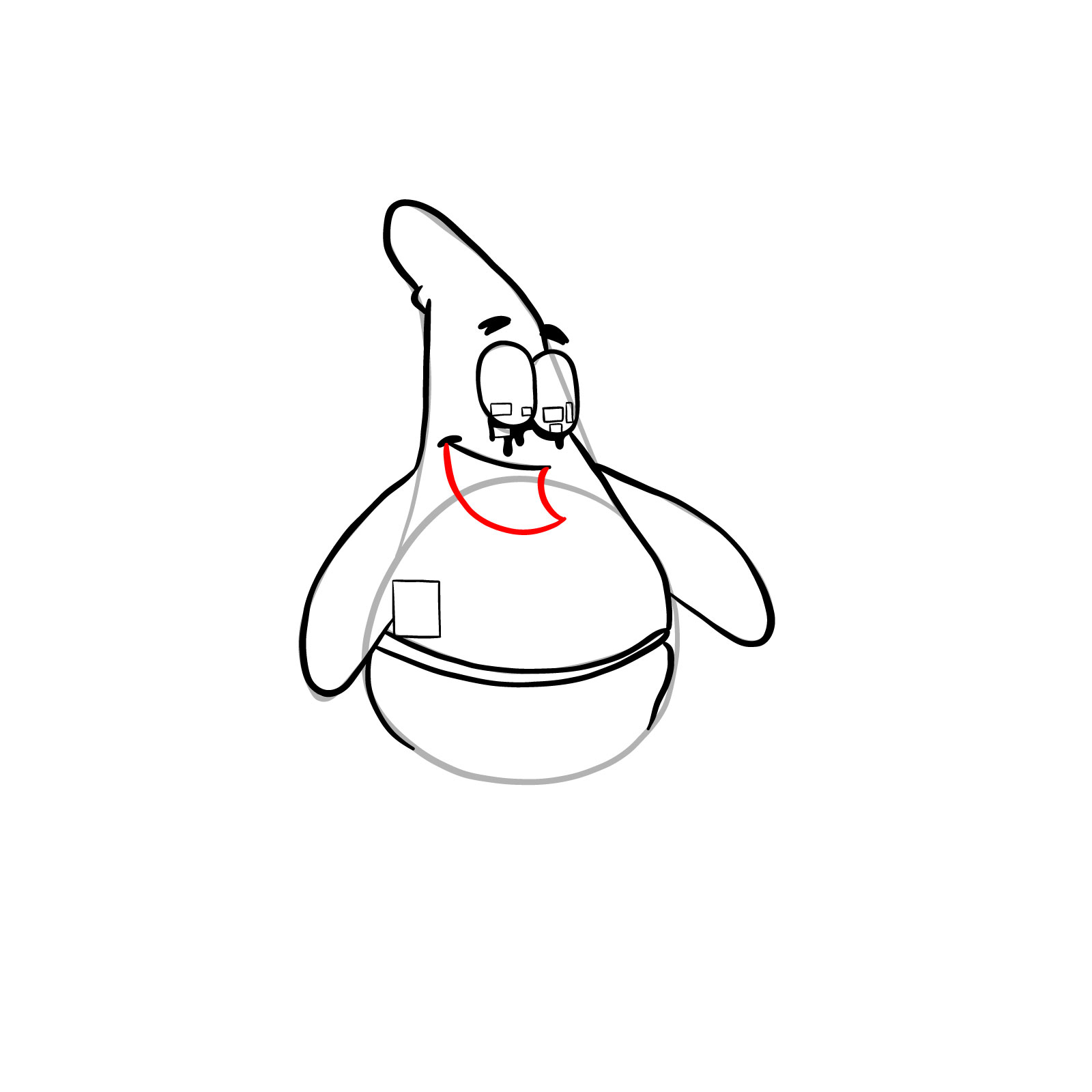 How to draw Corrupted Patrick Star - step 11