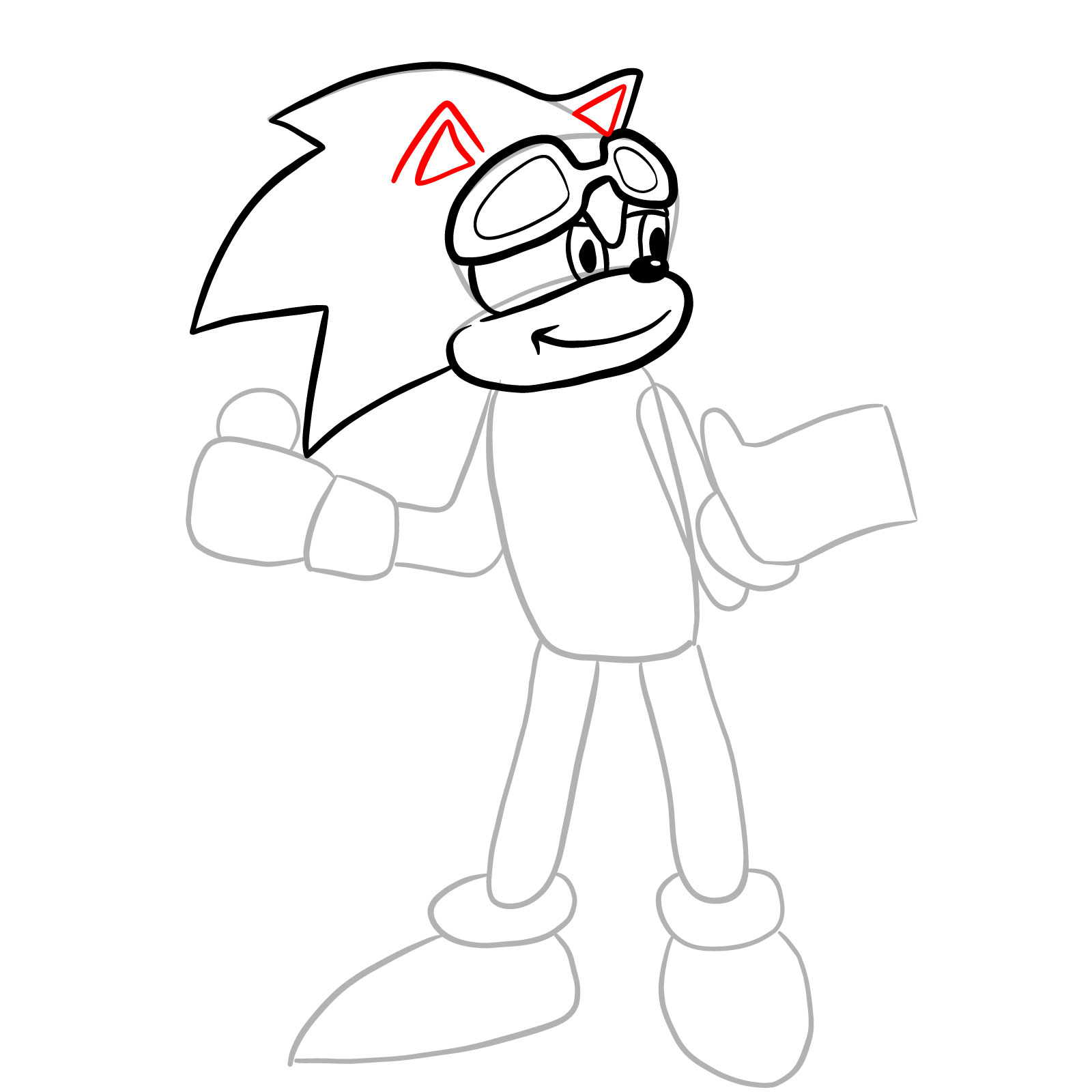 How to draw Scourge (Tails Gets Trolled) - step 12