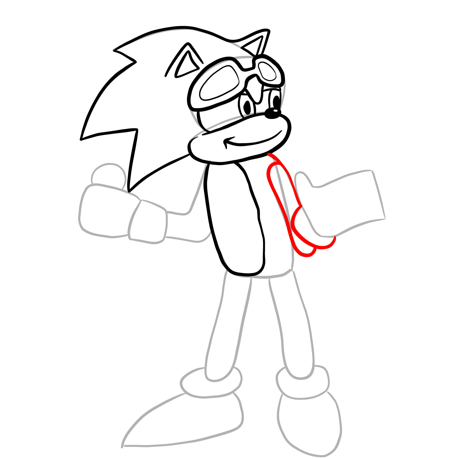 How to draw Scourge (Tails Gets Trolled) - step 14