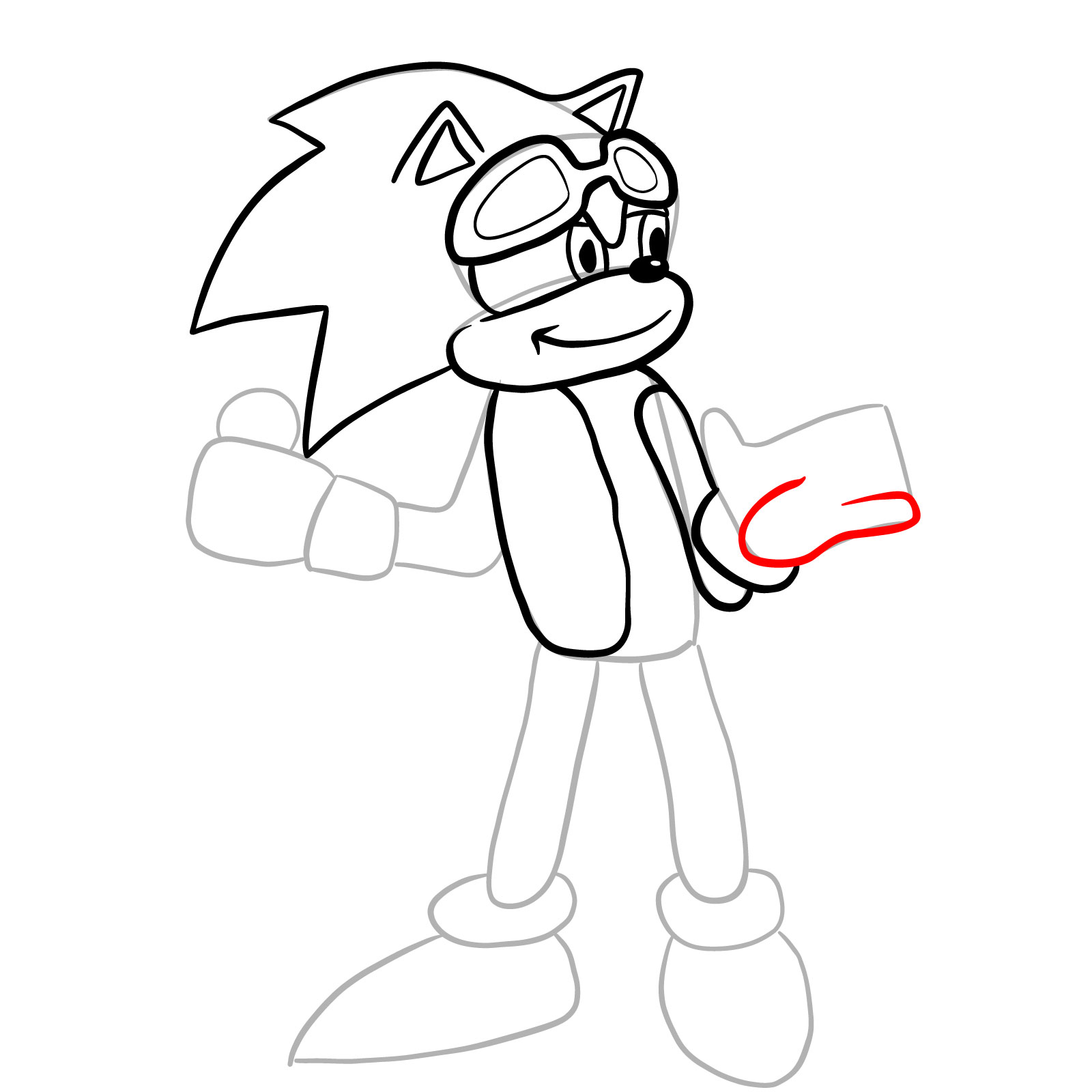 How to draw Scourge (Tails Gets Trolled) - step 15
