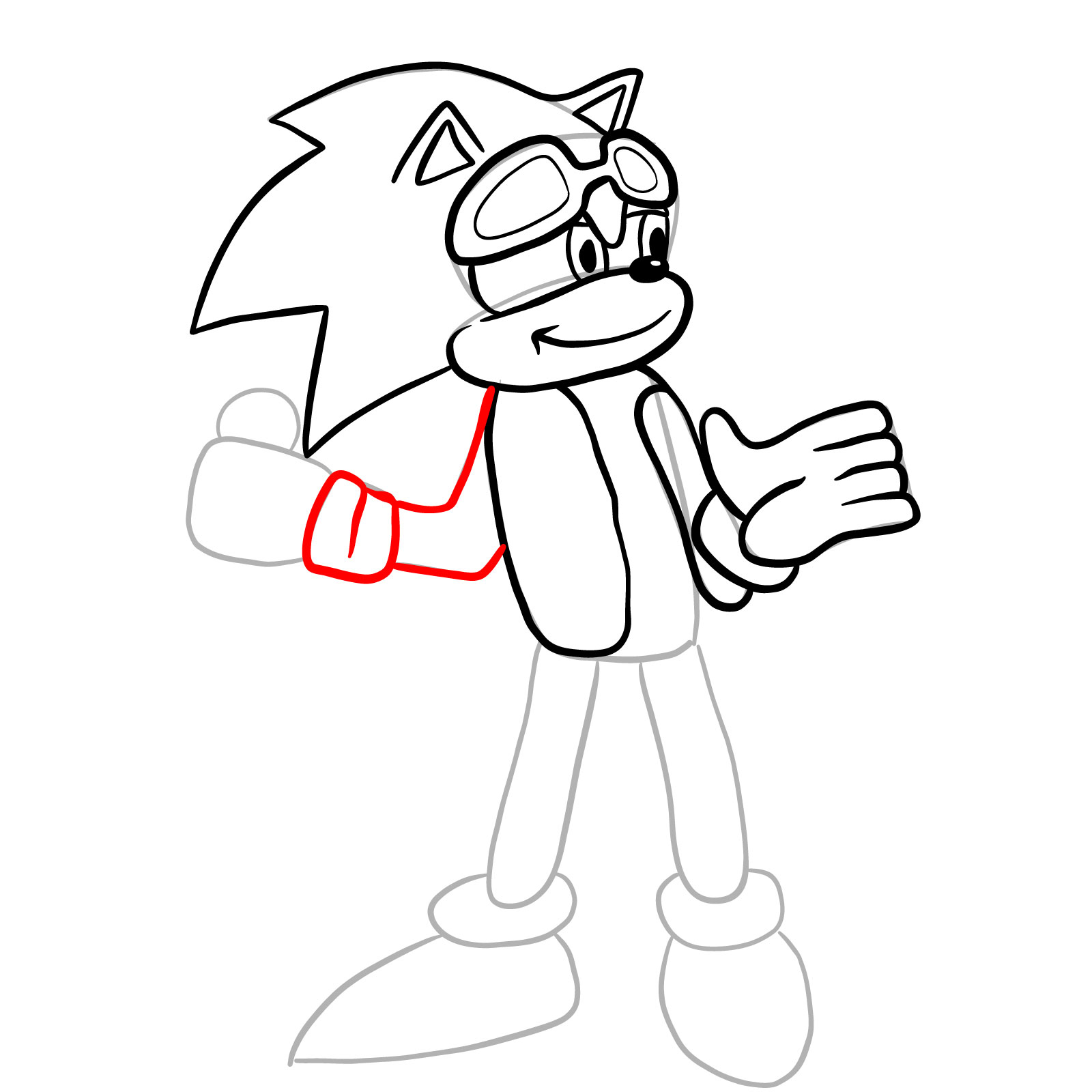 How to draw Scourge (Tails Gets Trolled) - step 17
