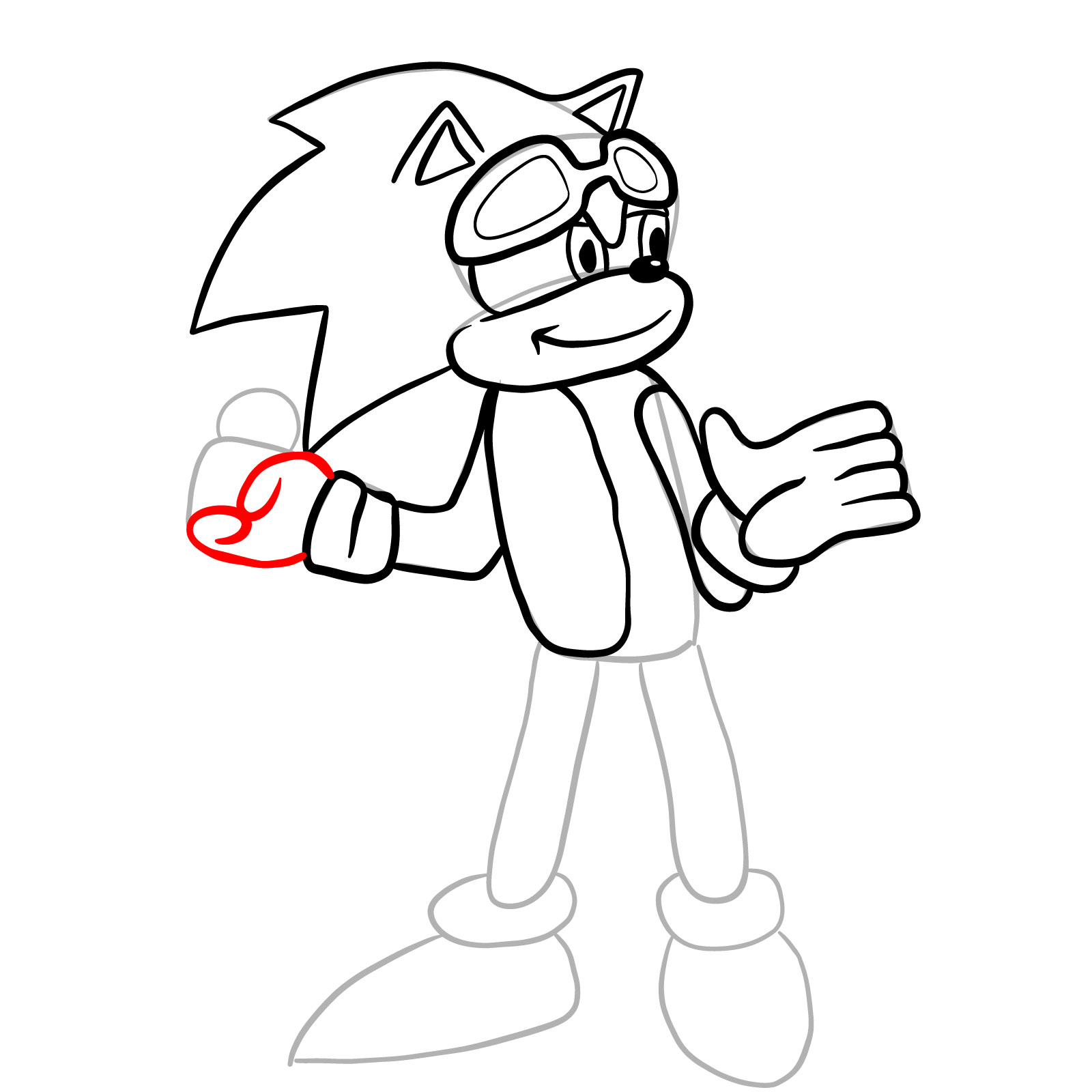 How to draw Scourge (Tails Gets Trolled) - step 18