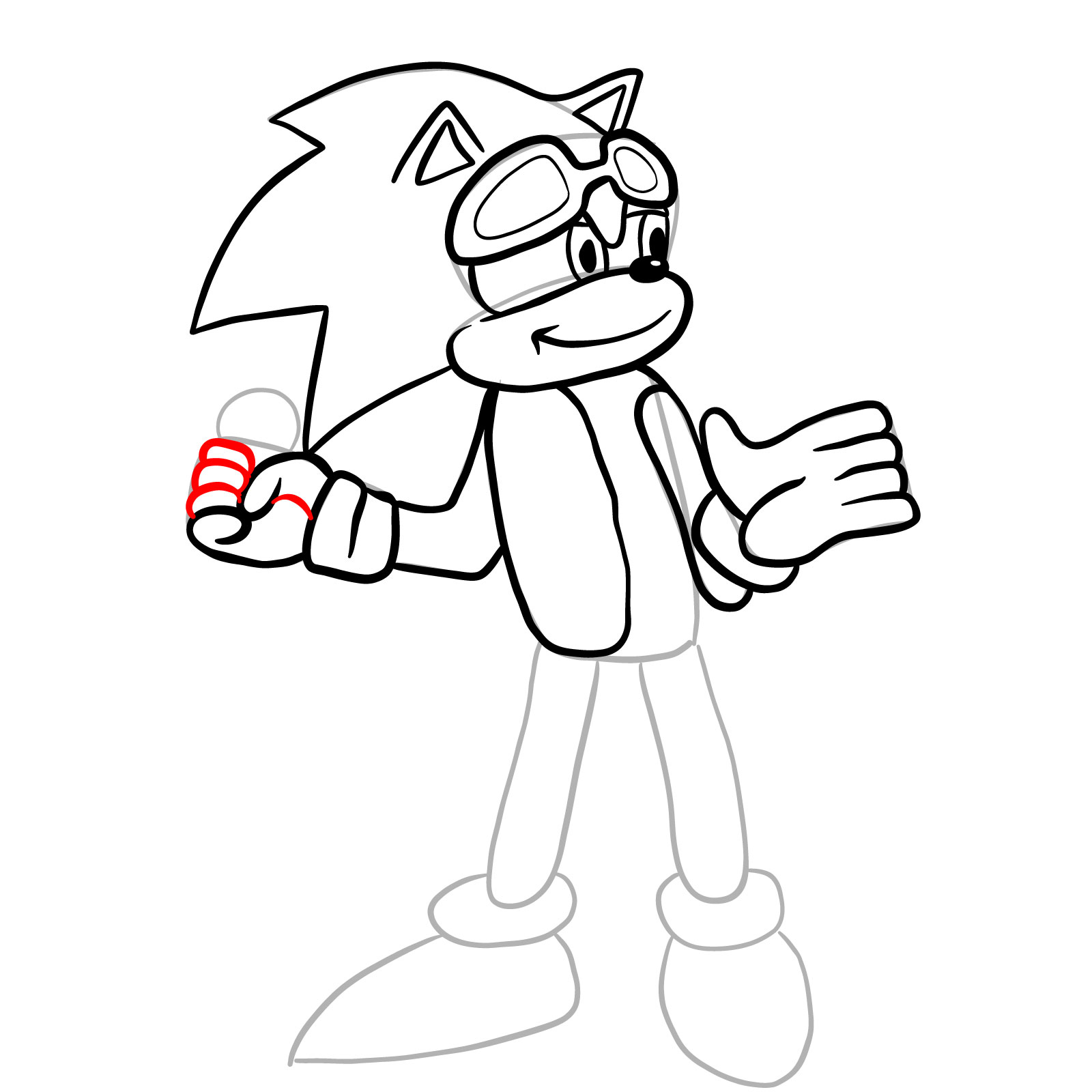 How to draw Scourge (Tails Gets Trolled) - step 19