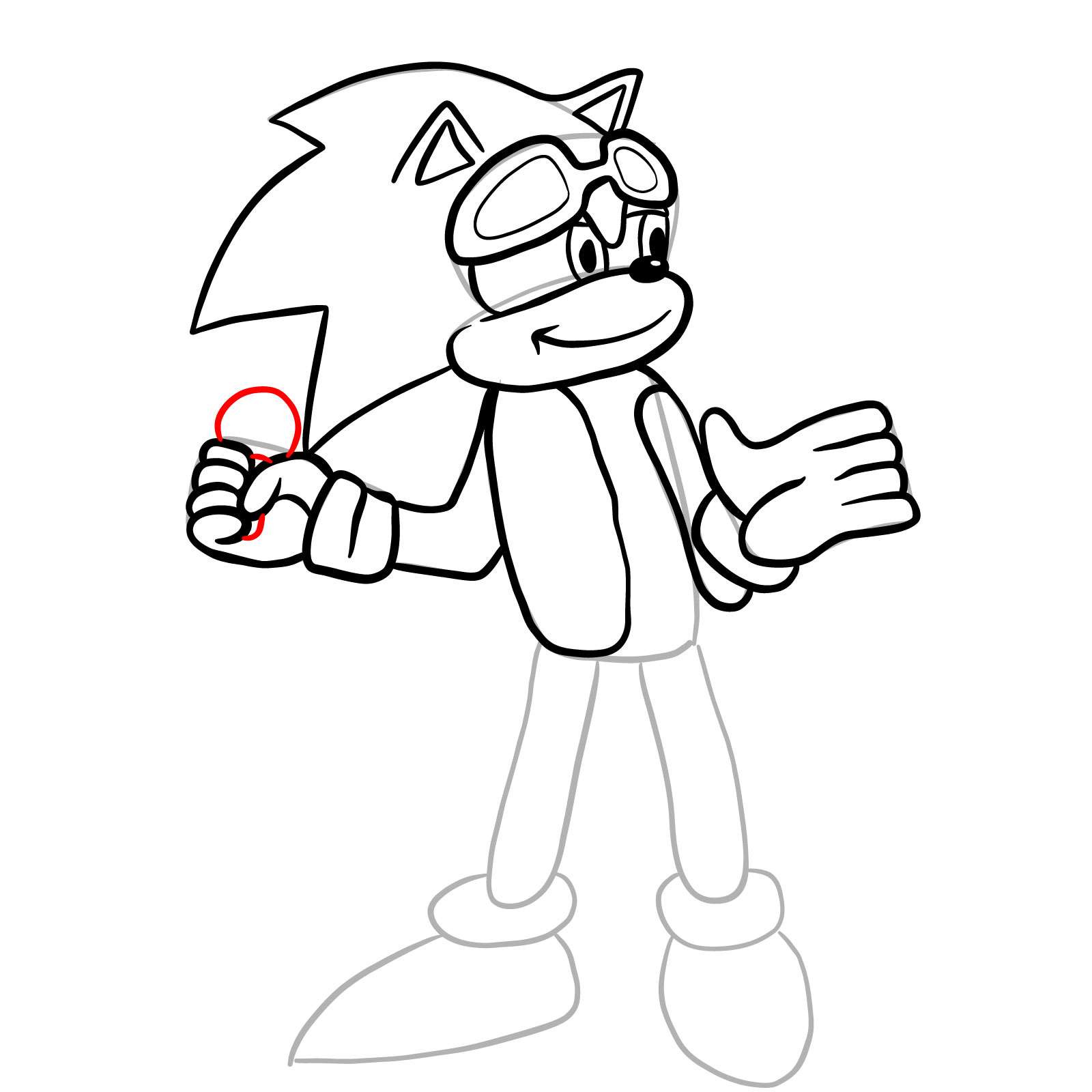 How to draw Scourge (Tails Gets Trolled) - step 20