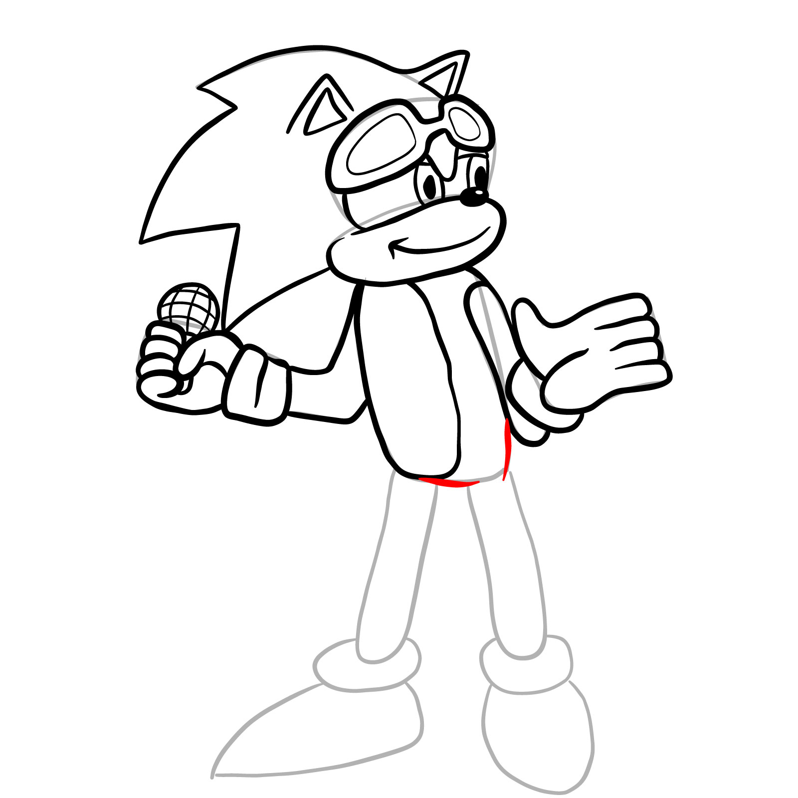 How to draw Scourge (Tails Gets Trolled) - step 23
