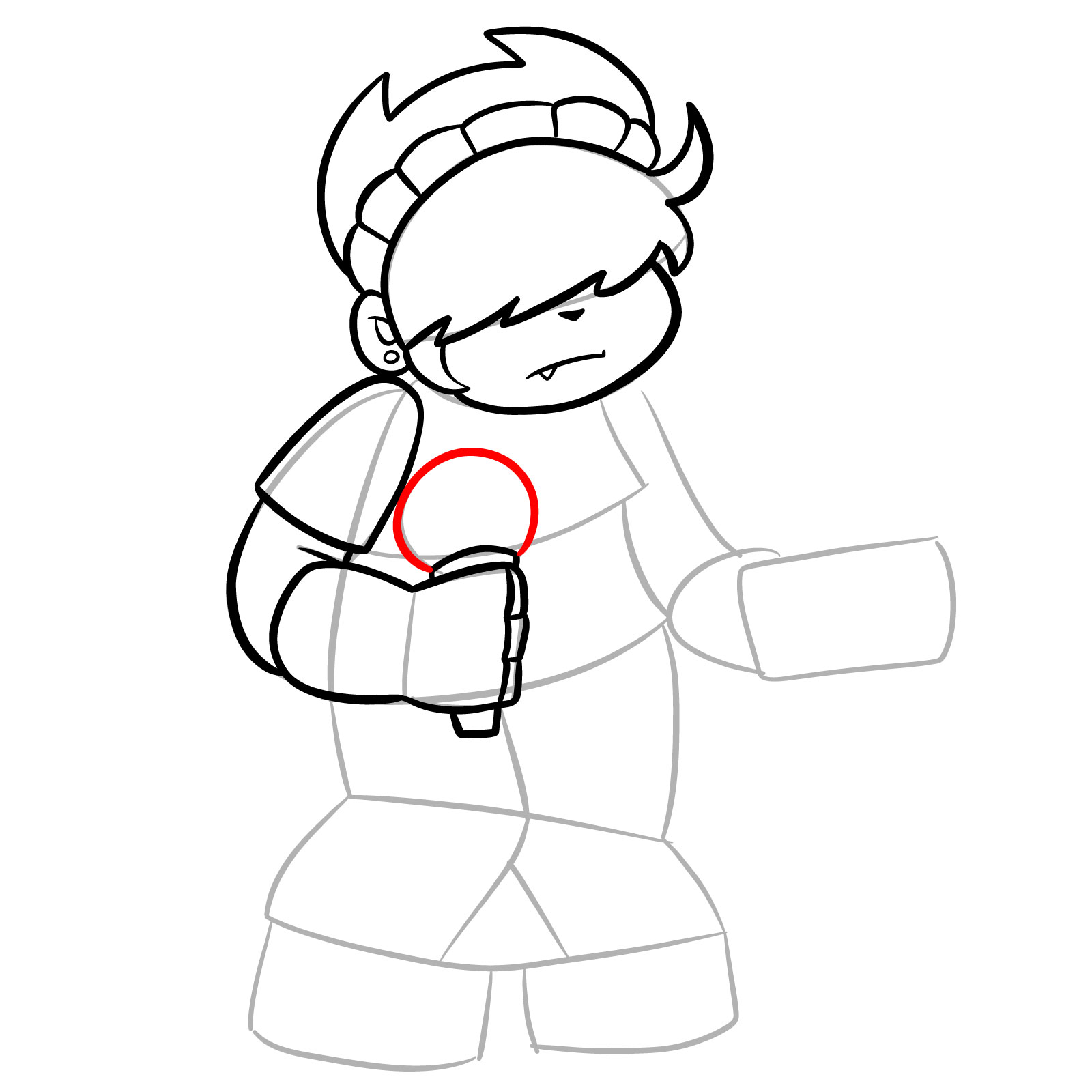 How to draw Annie from FNF - step 15
