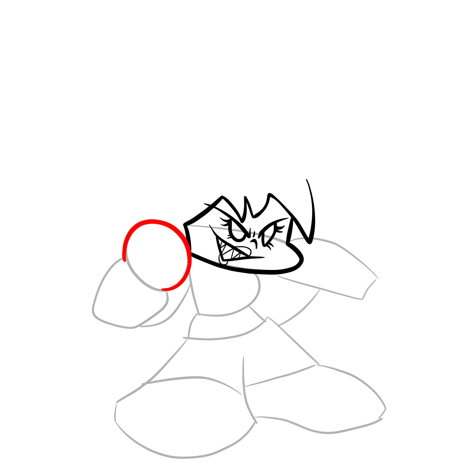 How to draw Cassandra from FNF - step 10