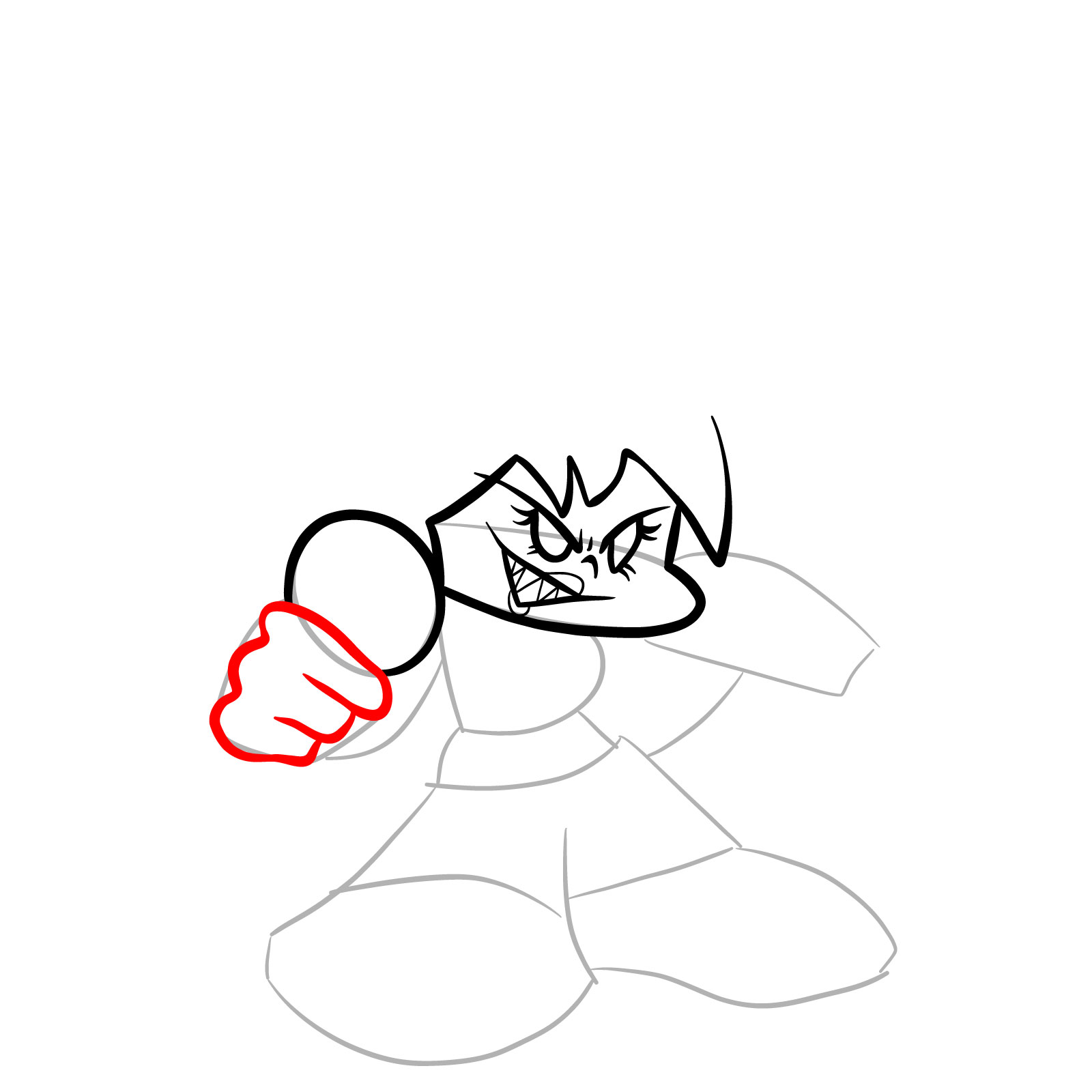 How to draw Cassandra from FNF - step 11