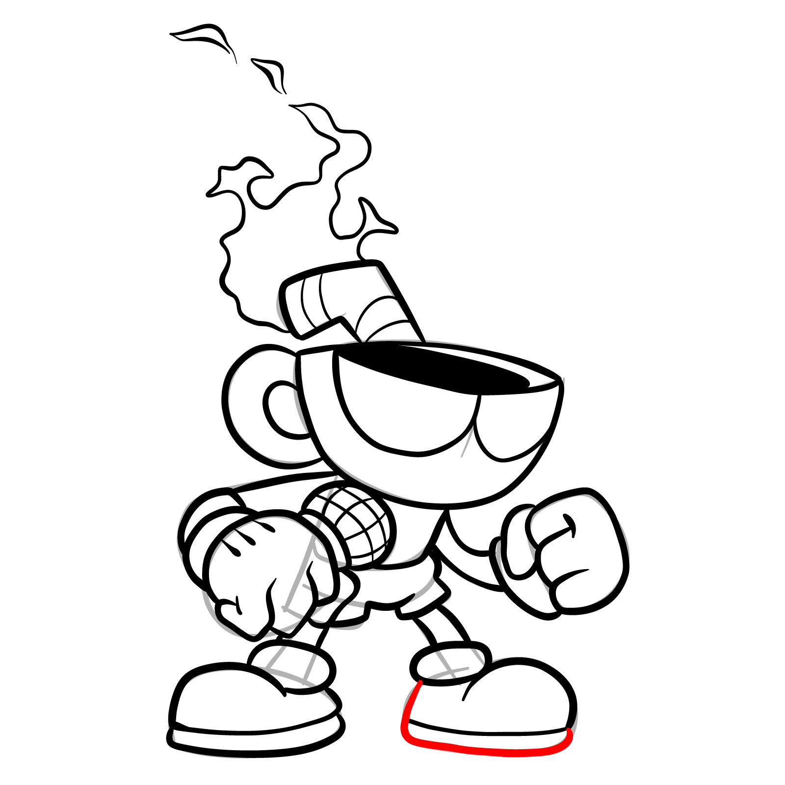 How to draw Nightmare Cuphead from FNF - step 26