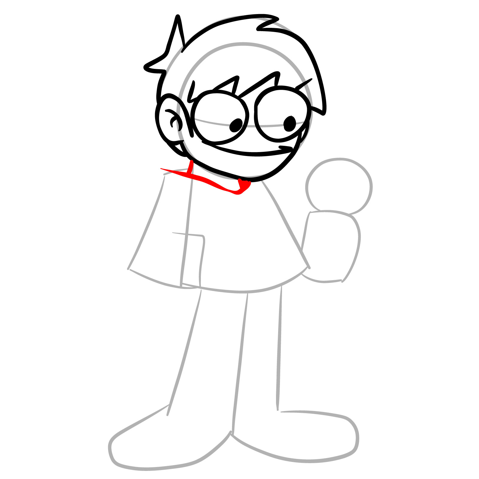How to draw Edd from Online Vs - step 11