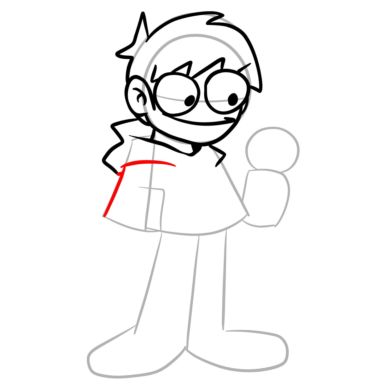 How to draw Edd from Online Vs - step 13