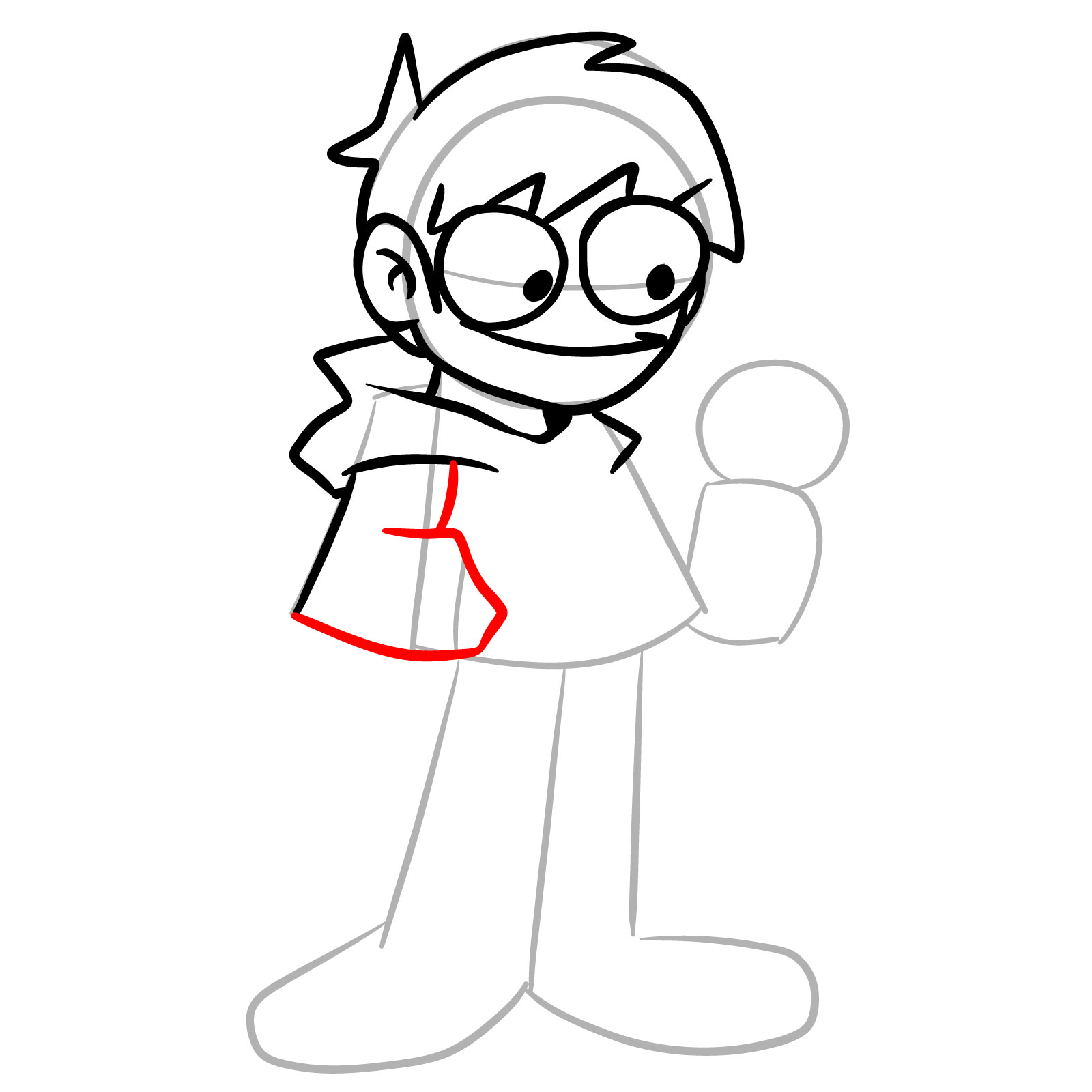 How to draw Edd from Online Vs - step 14