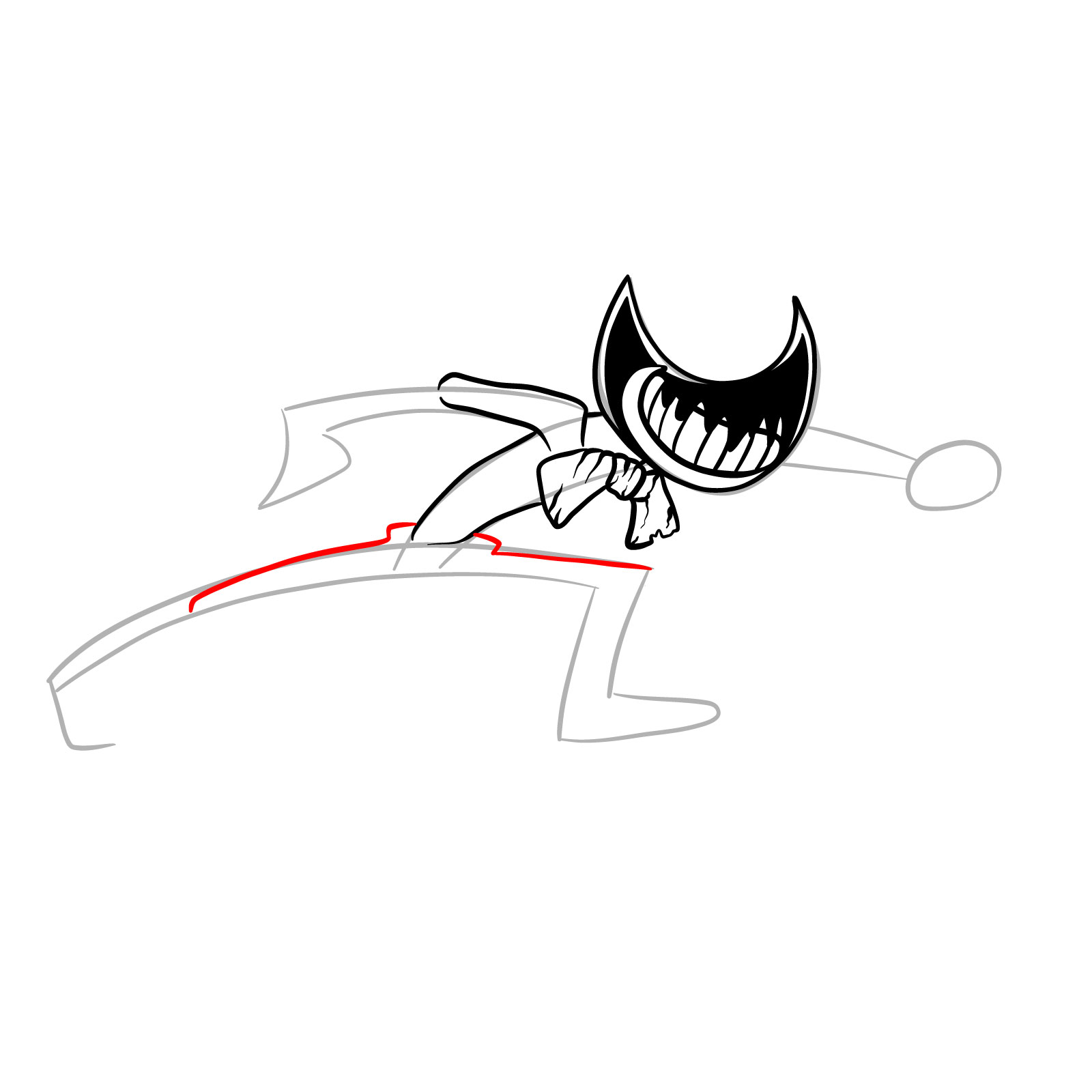 How to draw Ink Bendy Nightmare Run (FNF) - step 13